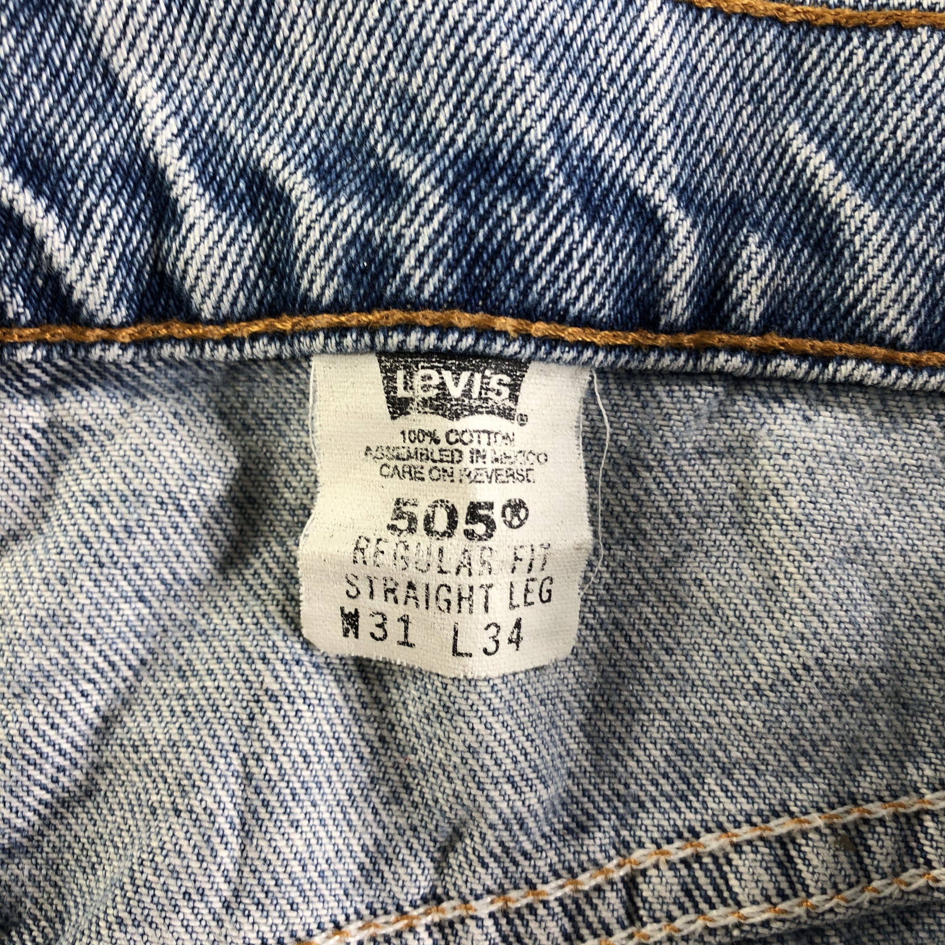 Levi's Vintage 90s Levis 505 Jeans Light Wash Denim KJ3107 Size US 30 / EU 46 - 10 Thumbnail