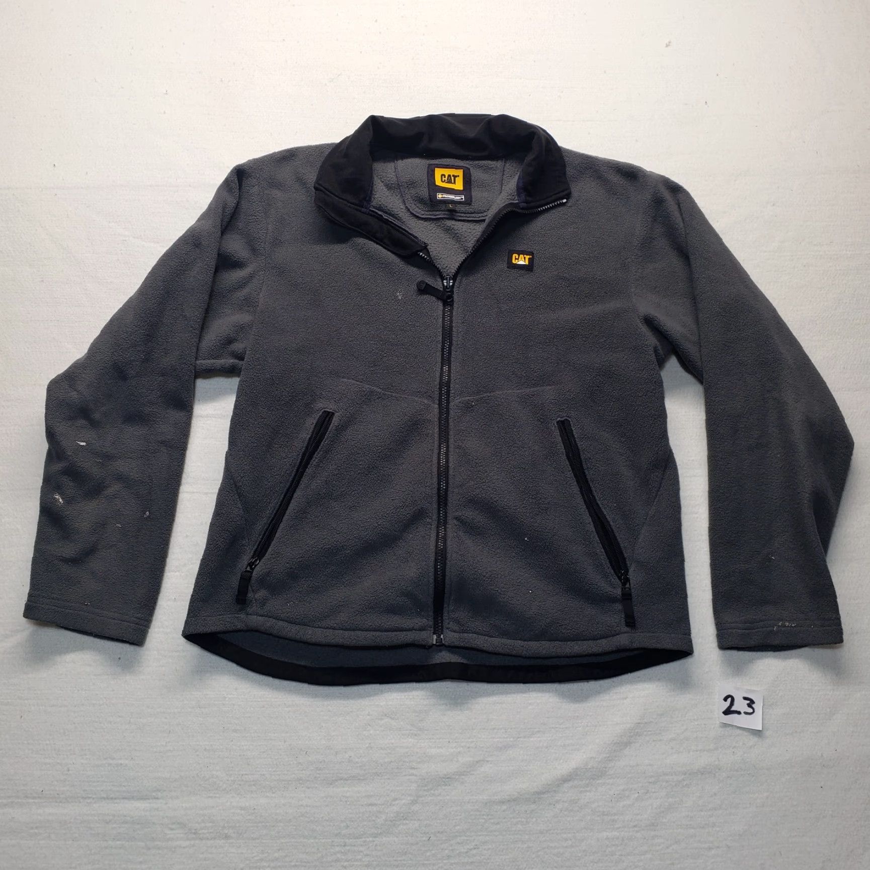 Vintage CAT Catupillar ITechnology Gray Fleece Jacket Coat Full Zip Adult Men's L Large Size US L / EU 52-54 / 3 - 3 Thumbnail