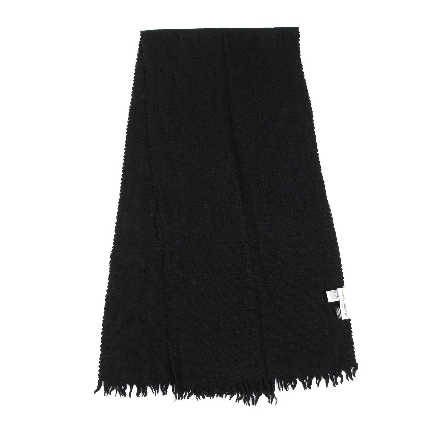 Dolce & Gabbana Wool Fringe Stole in Black Size ONE SIZE - 5 Thumbnail