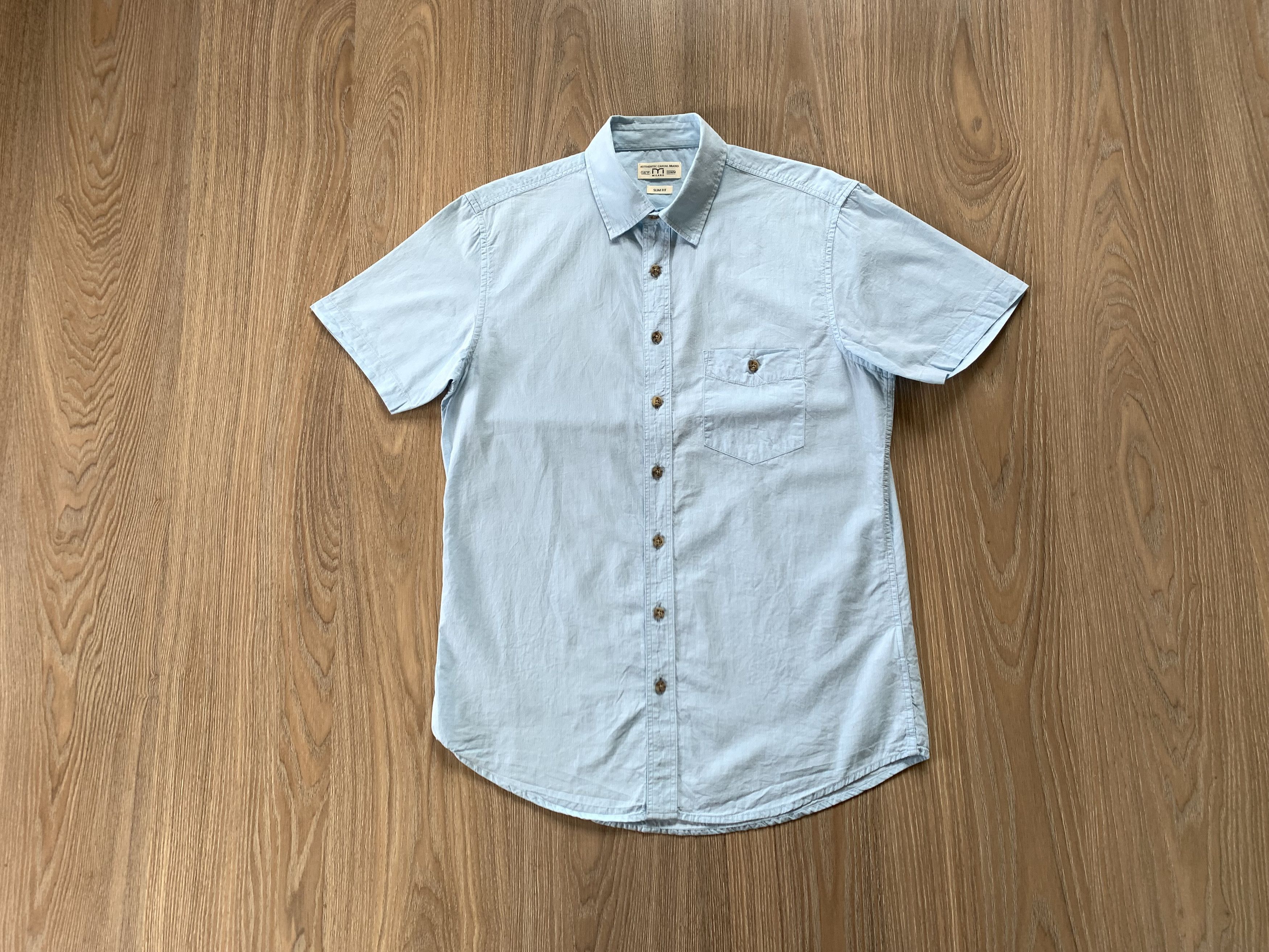 Other Milano Slim Fit Cotton Short Sleeve Basic Shirt Size US M / EU 48-50 / 2 - 8 Thumbnail