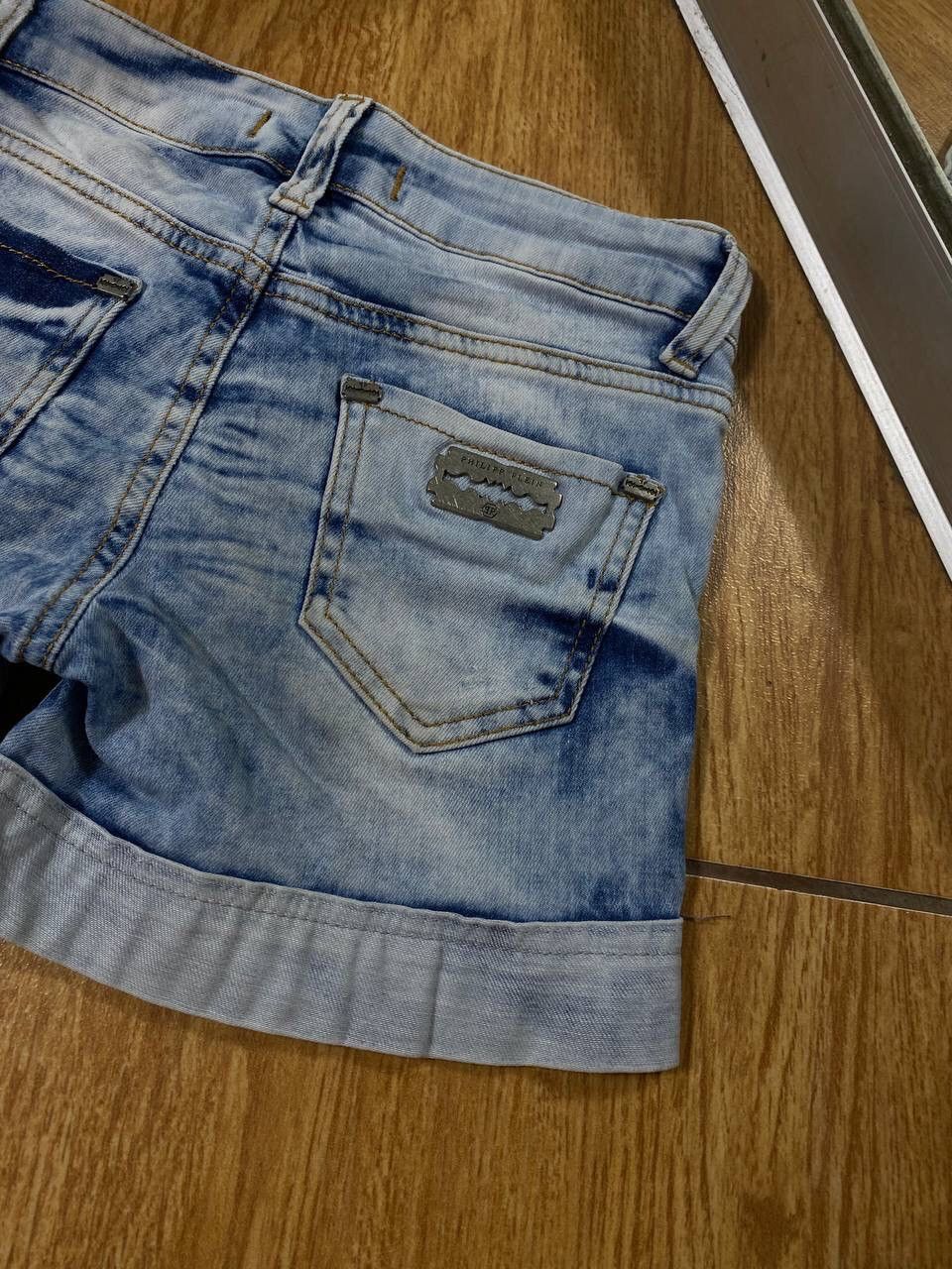 Philipp Plein Philipp Plein Skull Logo Denim Shorts Size US 26 / EU 42 - 6 Thumbnail