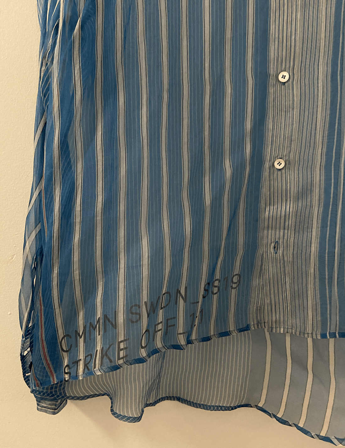 CMMN SWDN CMMN SWDN - Blue Cecil Strike Off Striped Button Up Shirt Size US XL / EU 56 / 4 - 7 Thumbnail