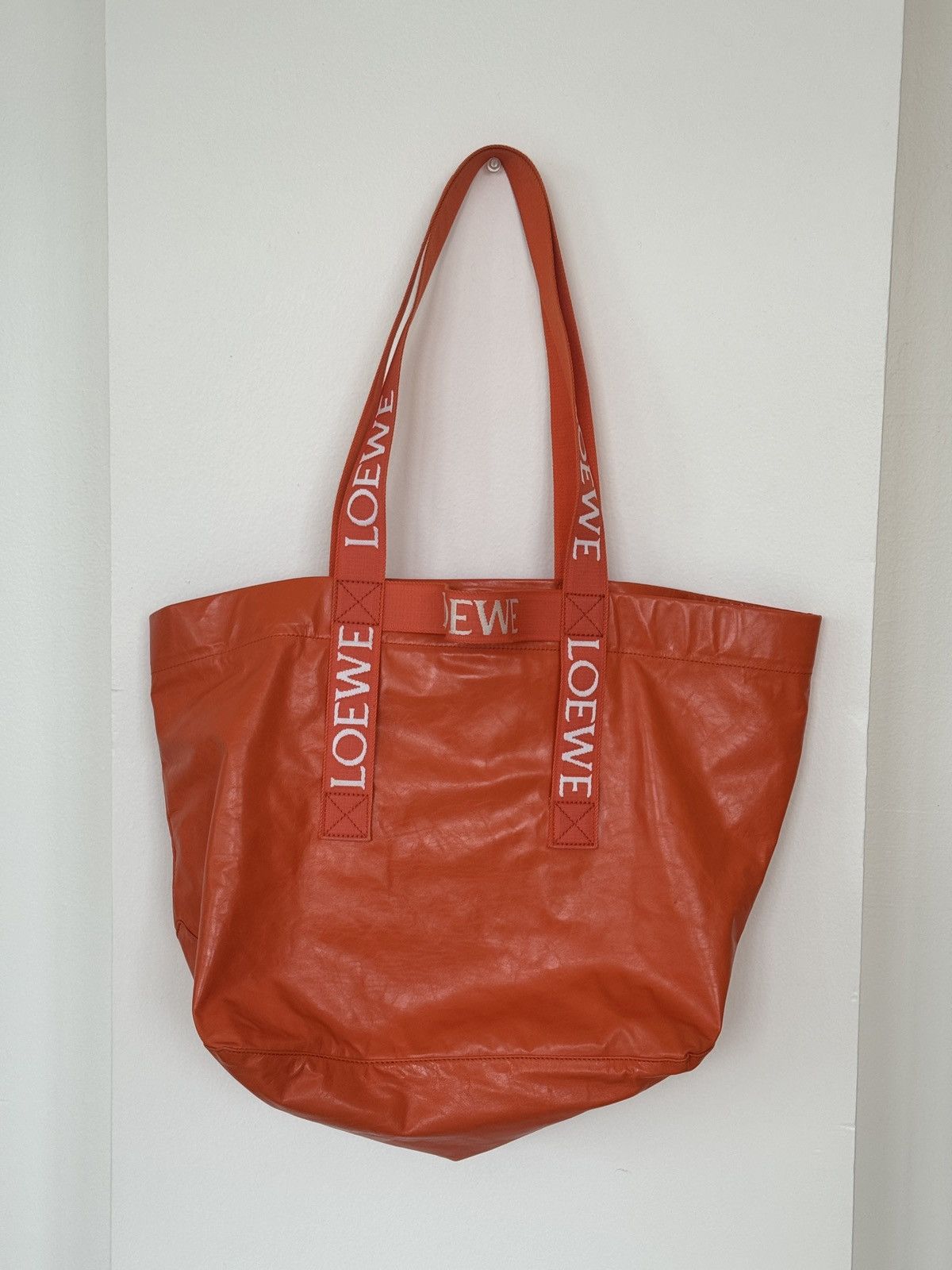 Loewe Loewe Fold Shopper Tote - Orange Leather Size ONE SIZE - 1 Thumbnail