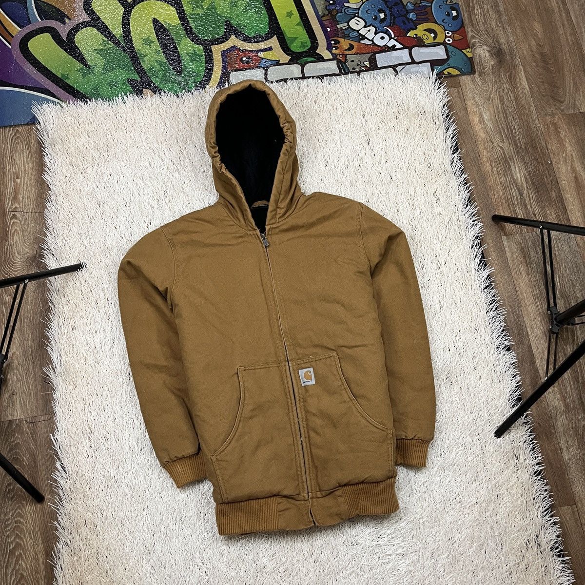 Carhartt Carhartt Active Jacket Hooded Full Zip Coat Youth XL Mens S Size US S / EU 44-46 / 1 - 1 Thumbnail