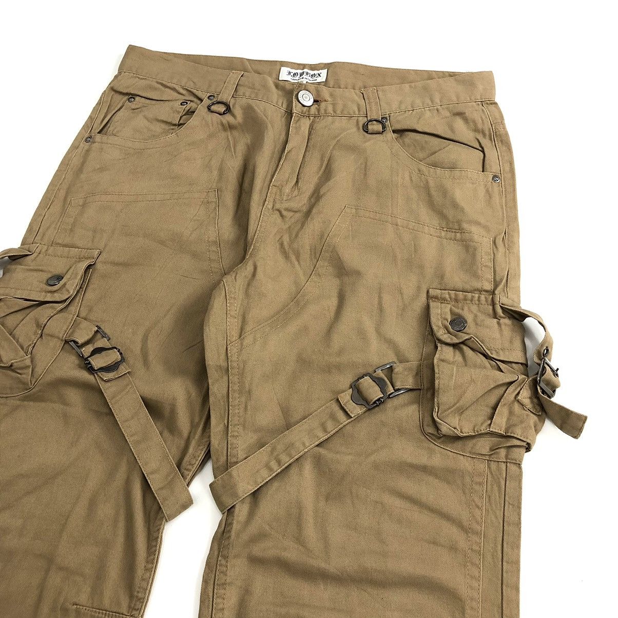 If Six Was Nine × Japanese Brand × LOWBOX Vintage Y2K Lowbox Bondage Double Knee Cargo Pants Size US 34 / EU 50 - 3 Thumbnail