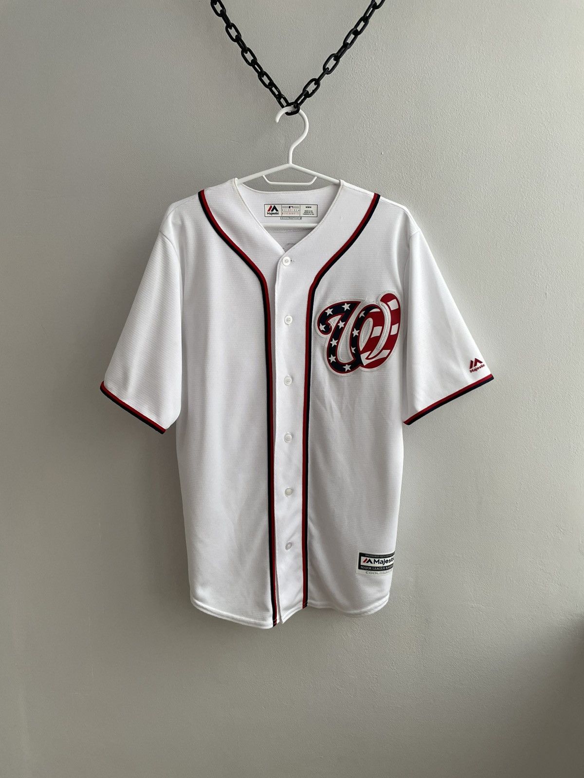 Majestic MLB Baseball Washington Nationals Cotton Shirt #37 Strasburg Size US L / EU 52-54 / 3 - 9 Thumbnail