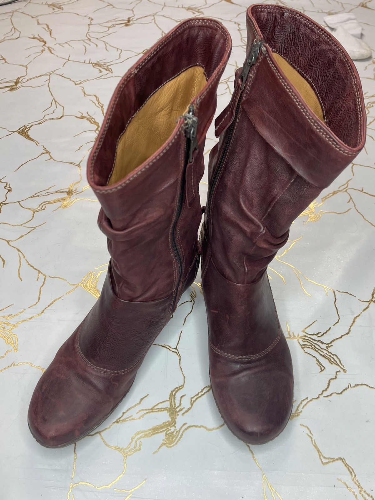 A.S.98 AS 98 Airstep Zipper Boho Biker Ankle Burgundy Boots EU 38 Size US 7.5 / IT 37.5 - 2 Thumbnail