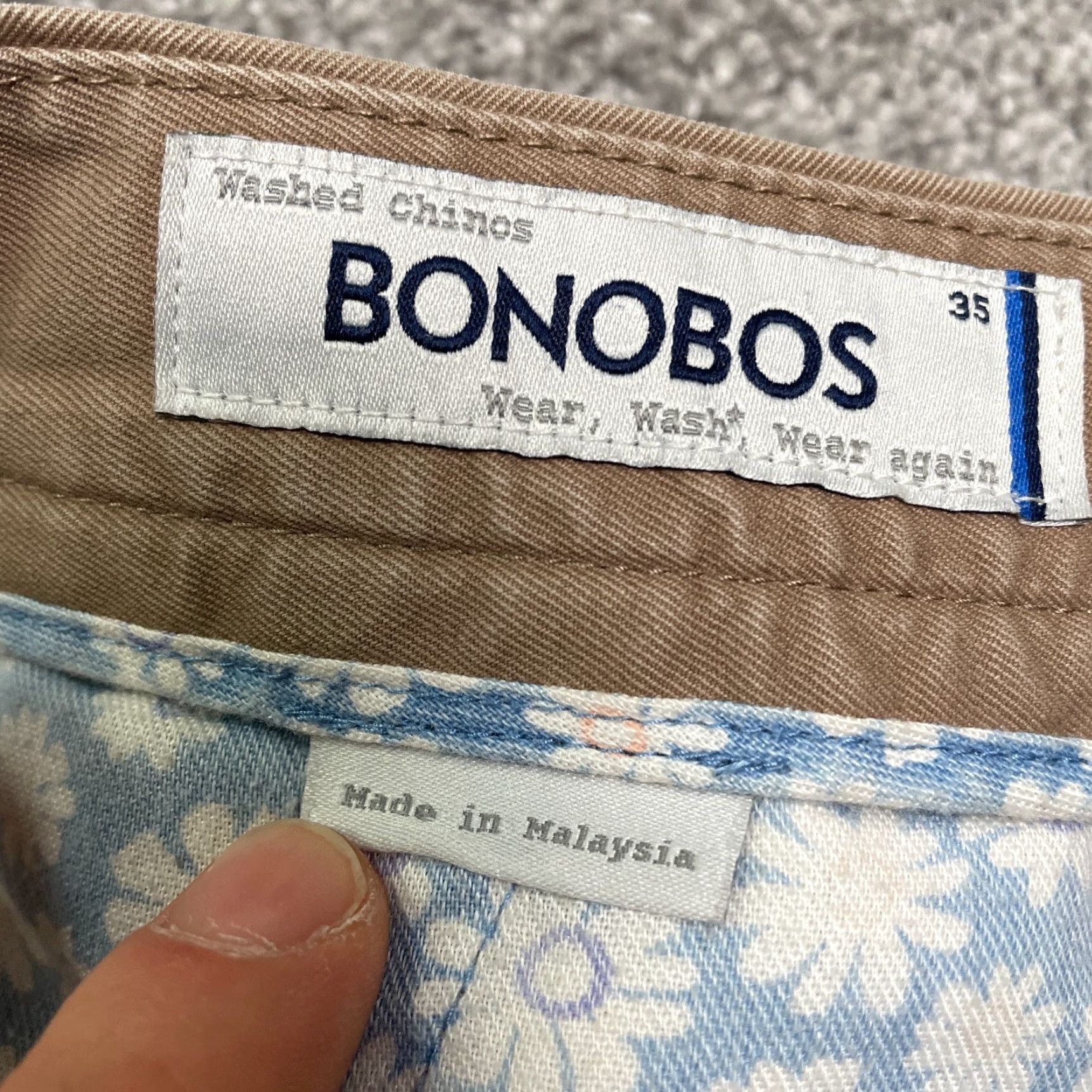 Bonobos Bonobos Chino Shorts Mens 35 Cotton Flat Front Casual Outdoor Fishing Regular Brown 8.5" Inseam Mens Size US 35 - 6 Thumbnail