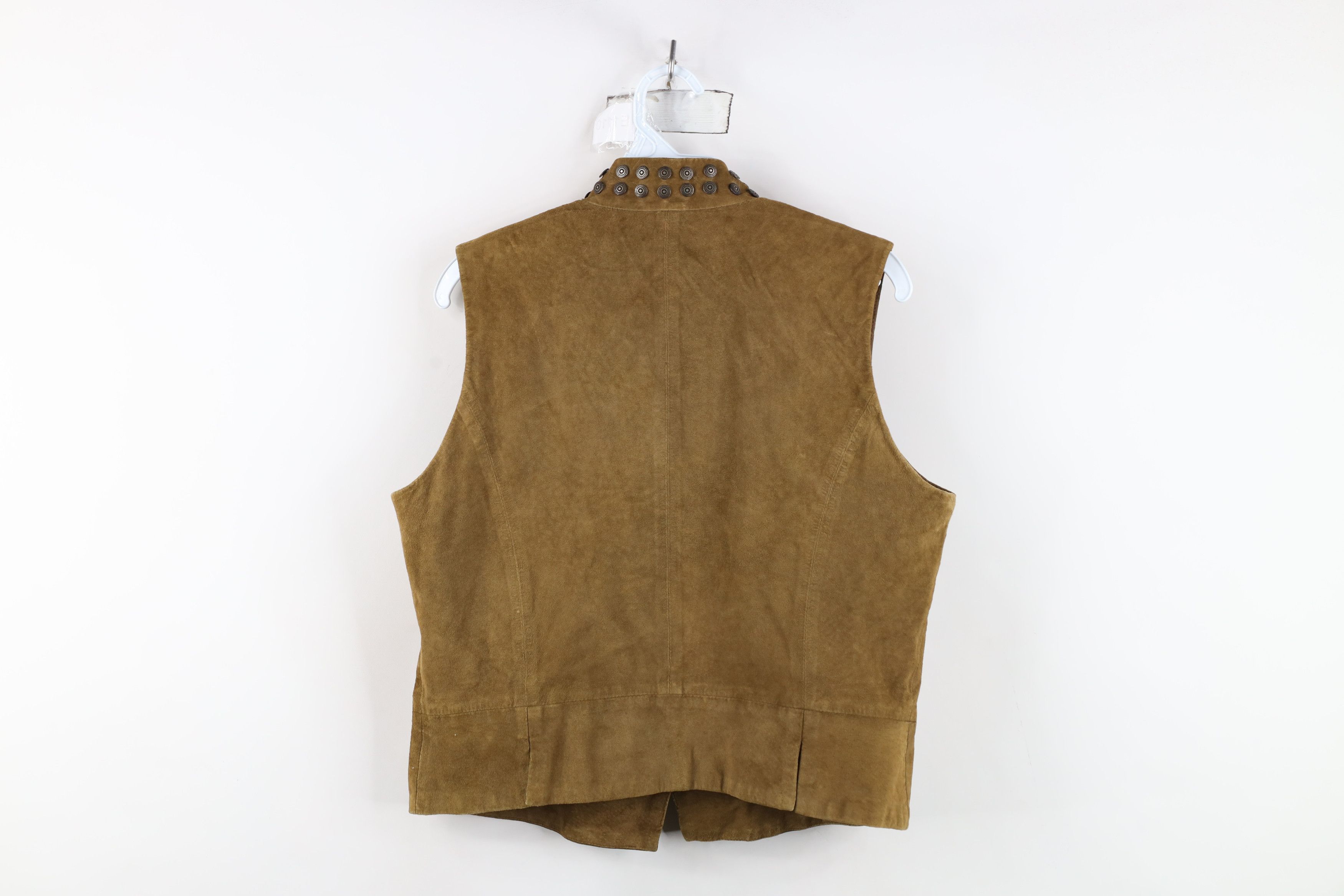 Vintage Vintage 90s Streetwear Suede Leather Button Vest Jacket Size XL / US 12-14 / IT 48-50 - 14 Thumbnail
