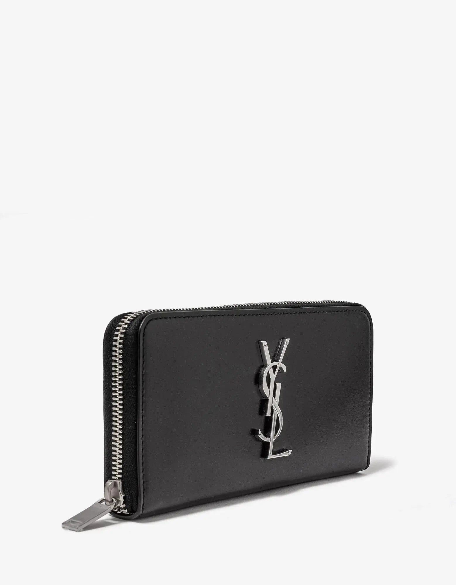 Saint Laurent Paris Saint Laurent Black Cassandre Zip Long Wallet Size ONE SIZE - 2 Thumbnail