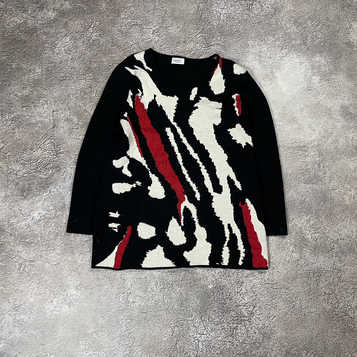 Vintage Vintage 90s Abstract Knit Sweater Black Grunge Skater Boxy M Size M / US 6-8 / IT 42-44 - 1 Thumbnail