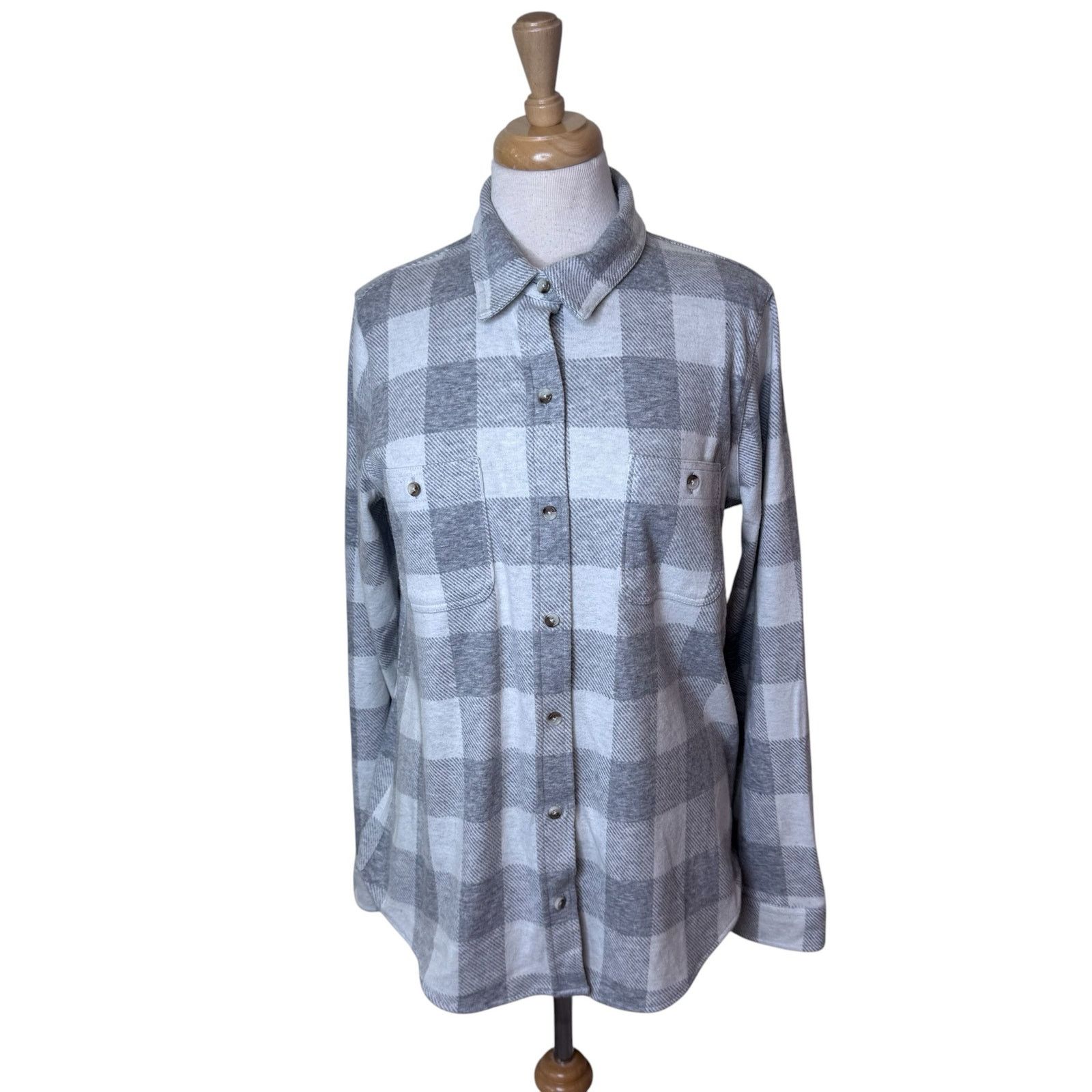 Faherty FAHERTY Legend Sweater Shirt in Gray White Plaid Medium Size M / US 6-8 / IT 42-44 - 1 Thumbnail