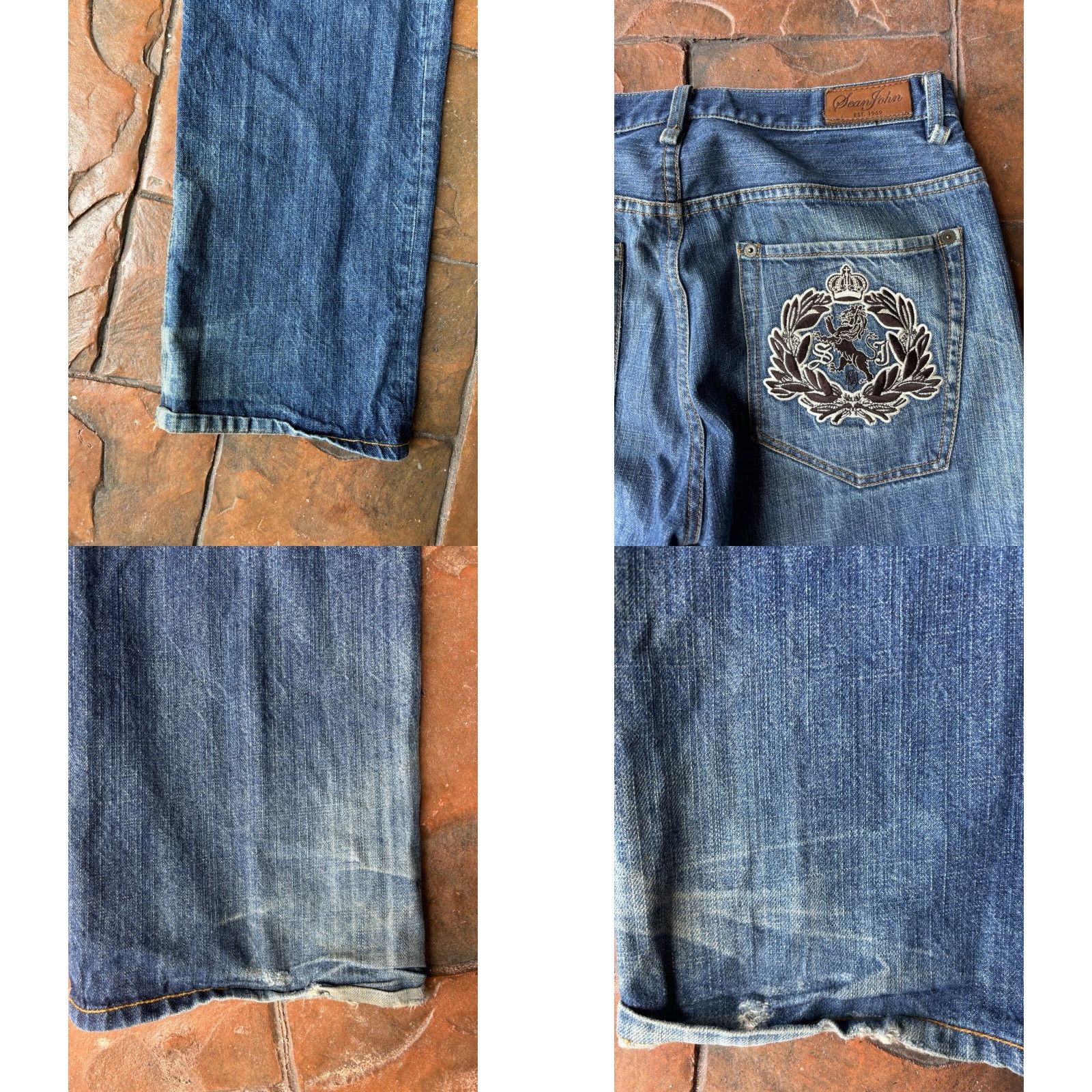 Sean John VINTAGE Sean John Jeans 34x31 Denim Blue Embroidered Hip Hop City Streetwear Mens Jeans Size US 34 / EU 50 - 8 Thumbnail