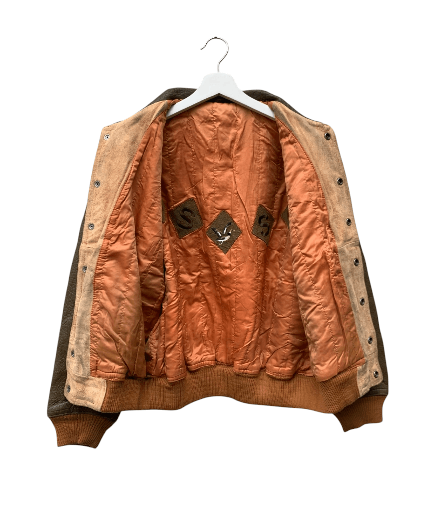 Japanese Brand Vtg Embroidery Atelier Sab Leather Varsity Jacket Size US M / EU 48-50 / 2 - 4 Thumbnail