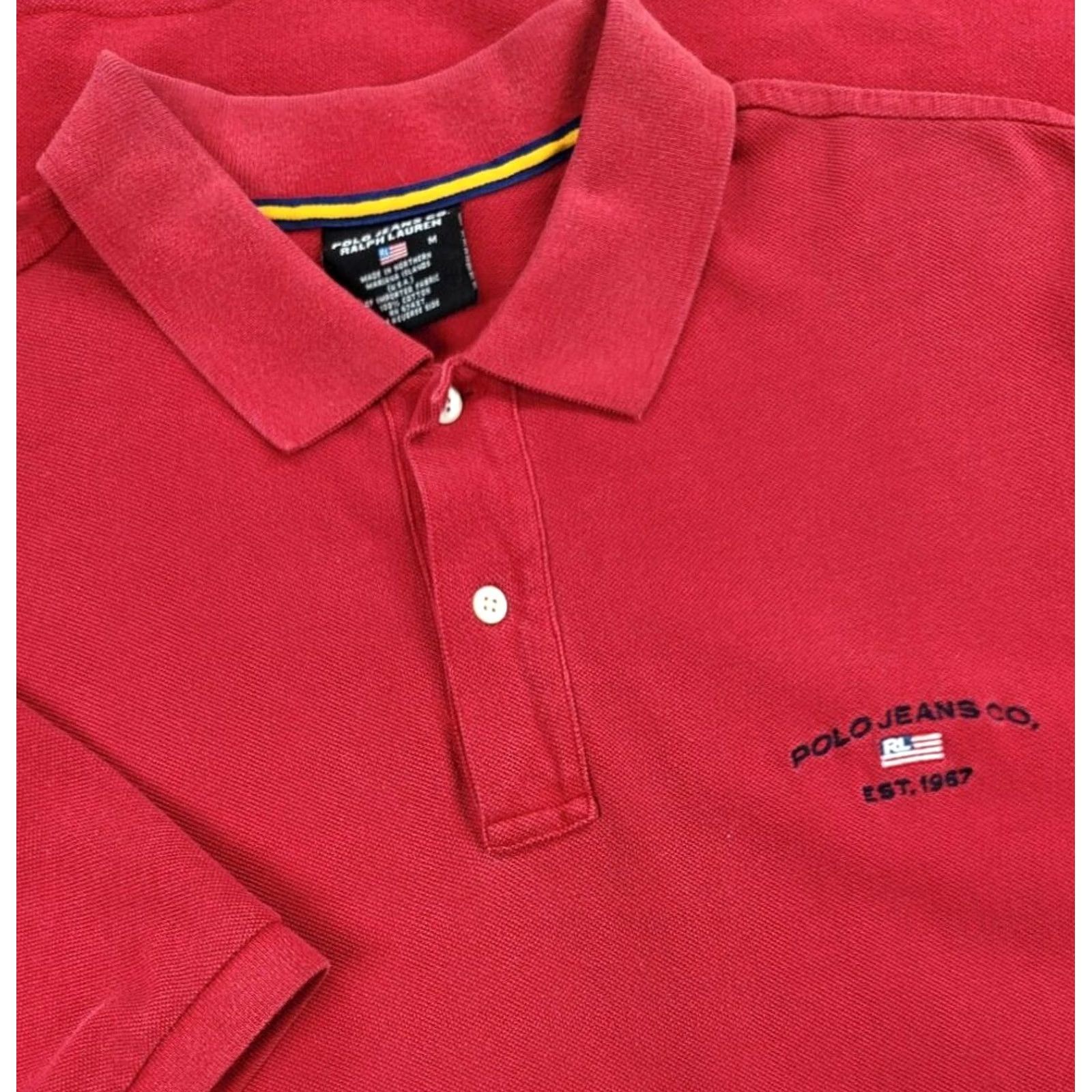 Vintage Polo Jeans Co. Ralph Lauren Polo Shirt Red Logo Mens XL Size US XL / EU 56 / 4 - 2 Thumbnail