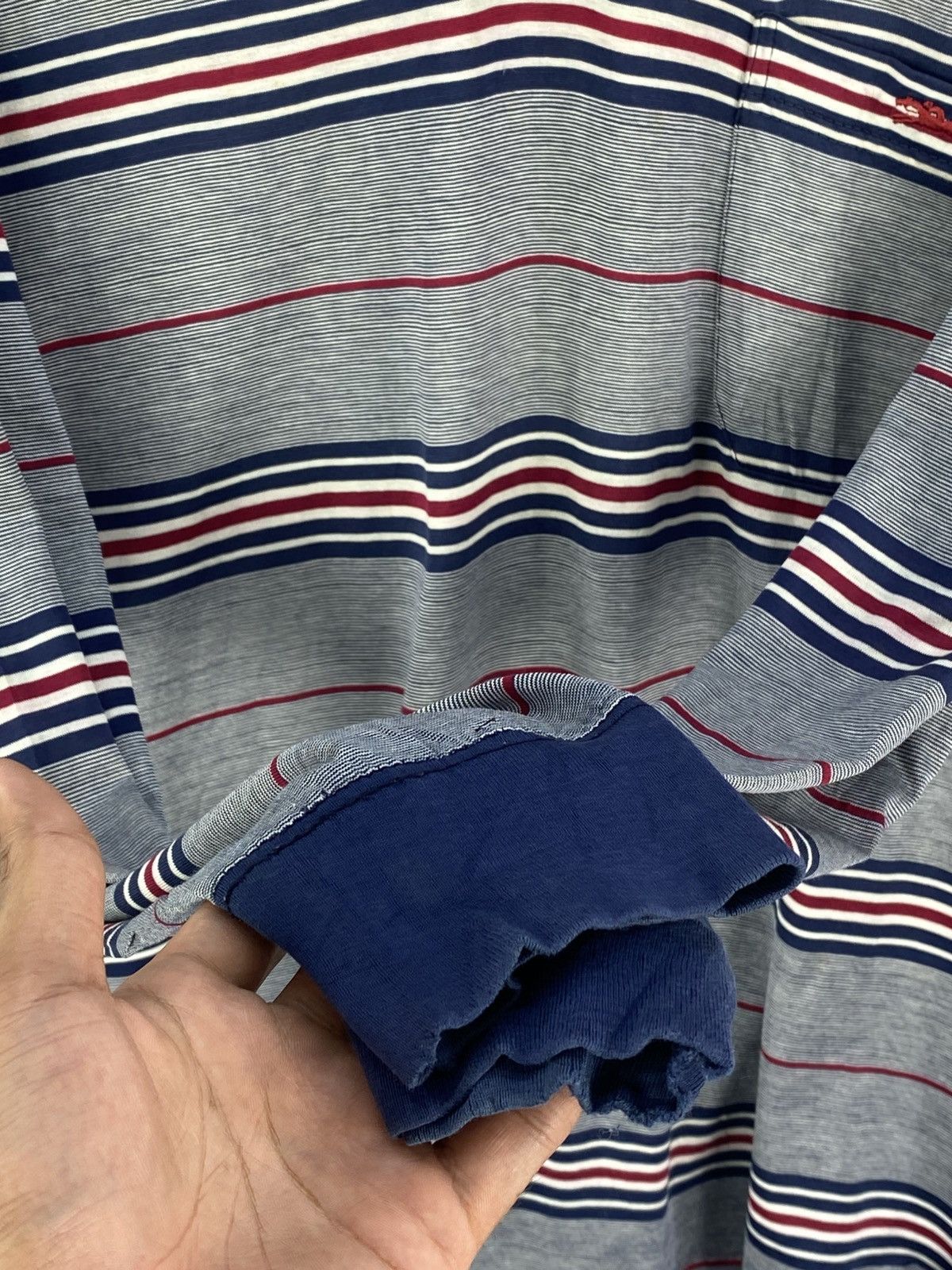 Longchamp Longchamp Horizontal Stripes Polo Tee Long Sleeve Size US M / EU 48-50 / 2 - 11 Thumbnail