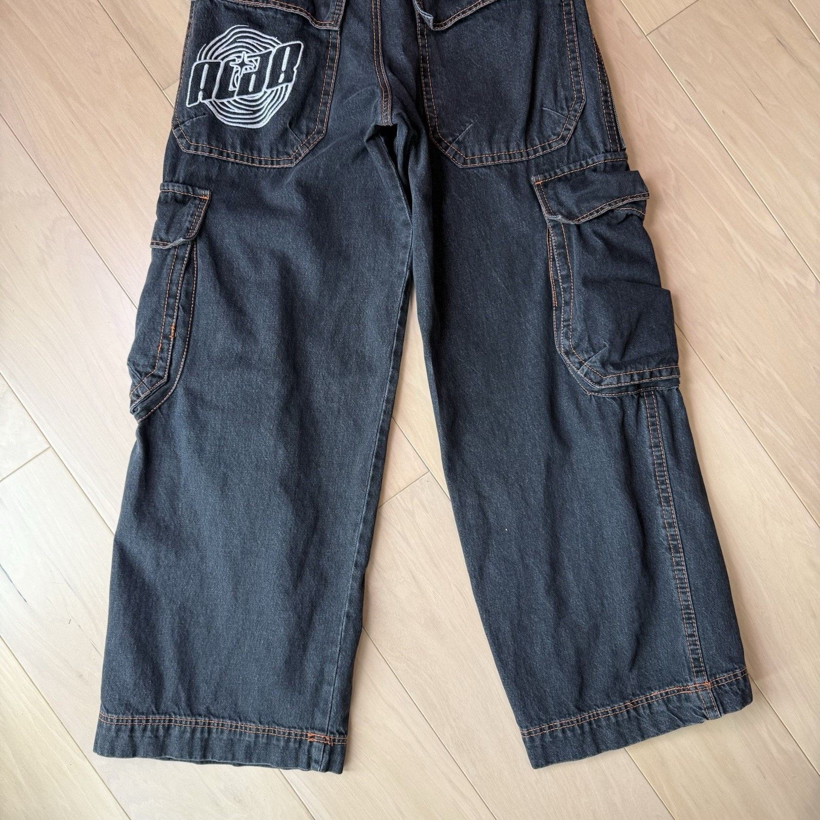Alabaster Industries ALAB Mega Overheat Cargo Jeans 31 Black Baggy Denim Size US 31 - 11 Thumbnail