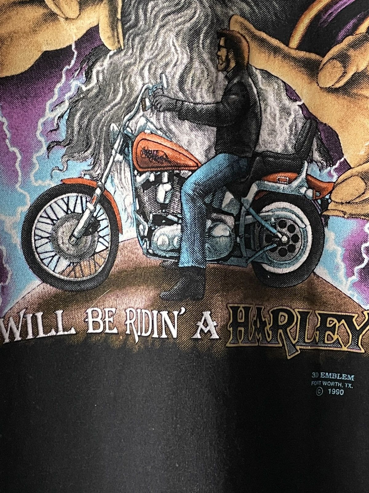 Harley Davidson × Vintage *RARE* Vintage Harley Davidson 3D Emblem 1990 T-Shirt Biker Size US XL / EU 56 / 4 - 7 Thumbnail