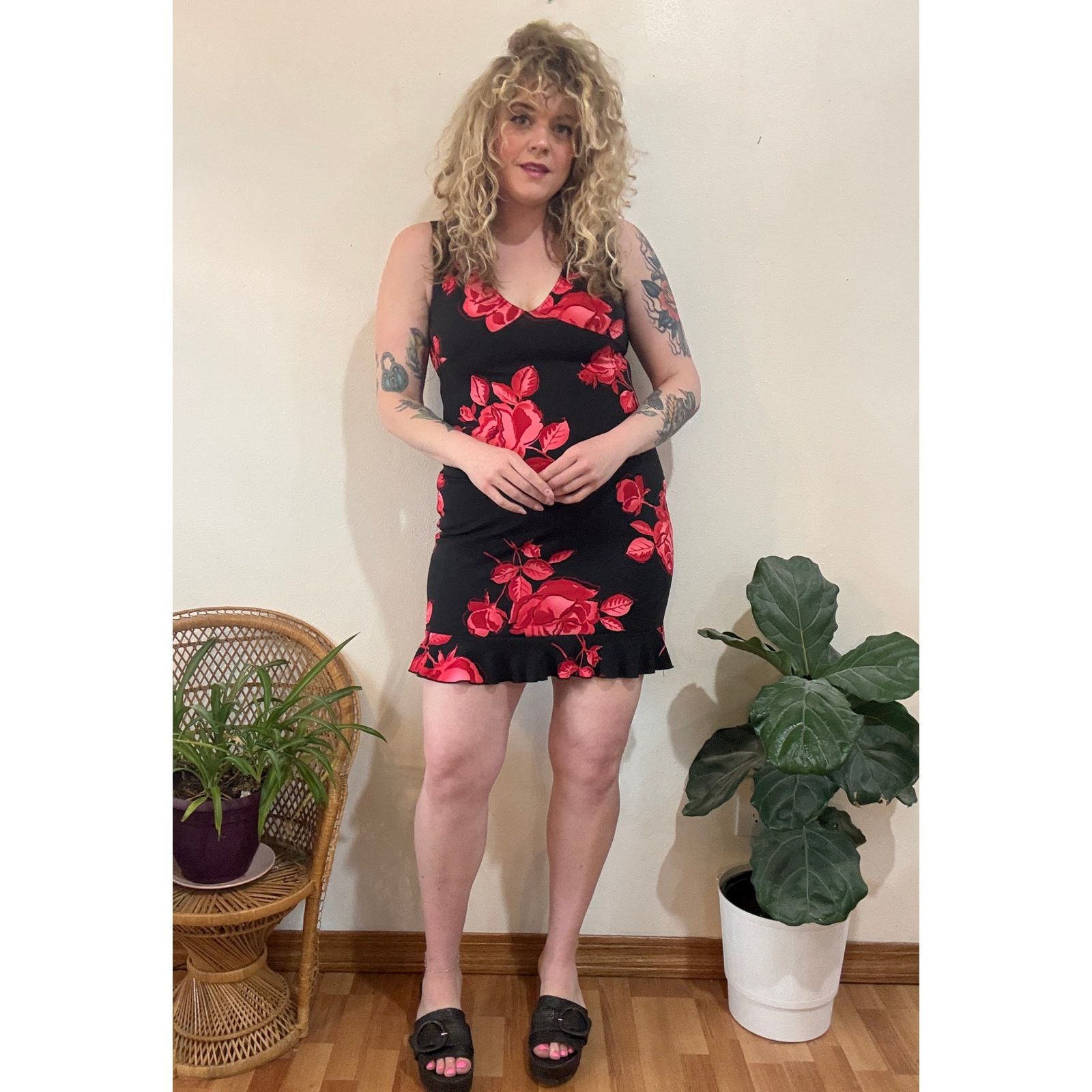 Other Y2K Romantic Whimsigoth Rose Print Dress Size M / US 6-8 / IT 42-44 - 1 Thumbnail