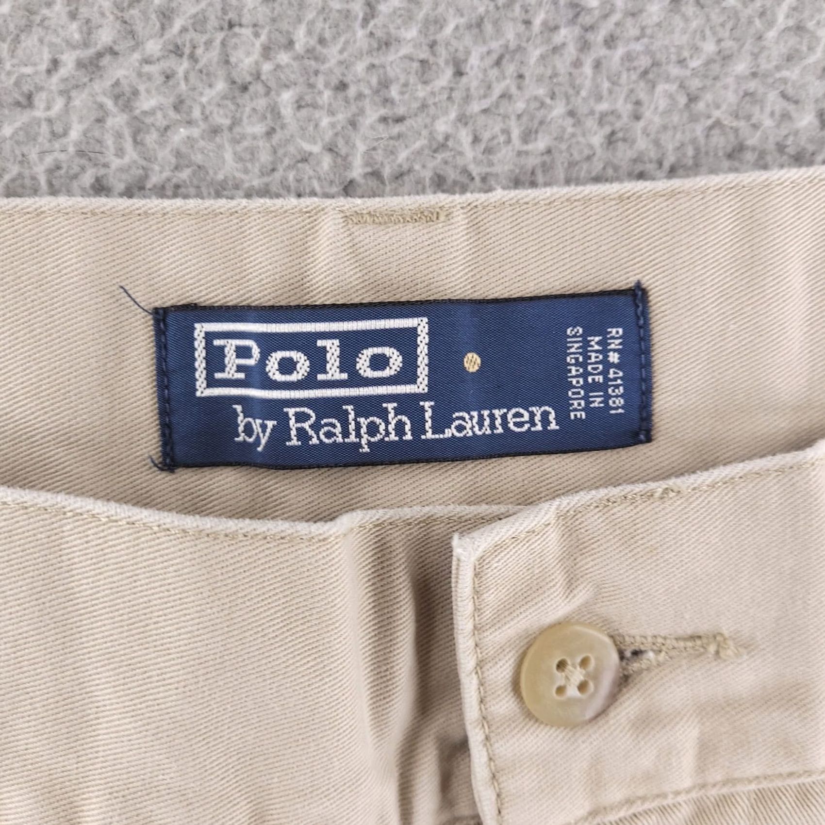 Polo Ralph Lauren VINTAGE Polo Shorts Mens 42 Cargo Chino Tan Beige Ralph Lauren Pants Shorts Size US XL / EU 56 / 4 - 2 Thumbnail