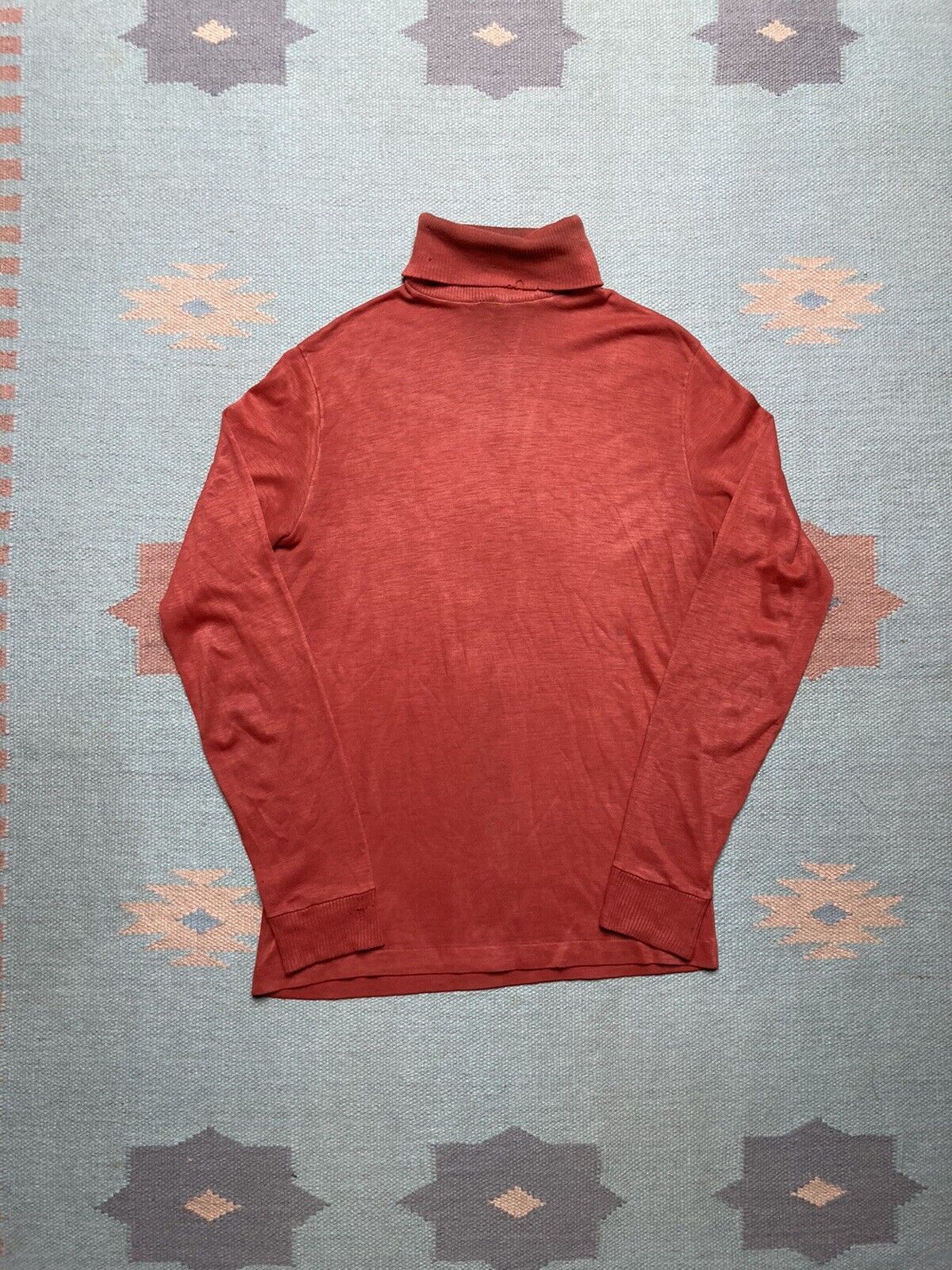 Vintage Vintage 70s turtleneck shirt acrylic soft burnt orange M Size US M / EU 48-50 / 2 - 1 Thumbnail