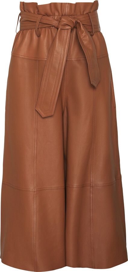 Zimmermann oc11z0525 Natura Leather Cropped Pant in Brown Size 28" / US 6 / IT 42 - 2 Thumbnail
