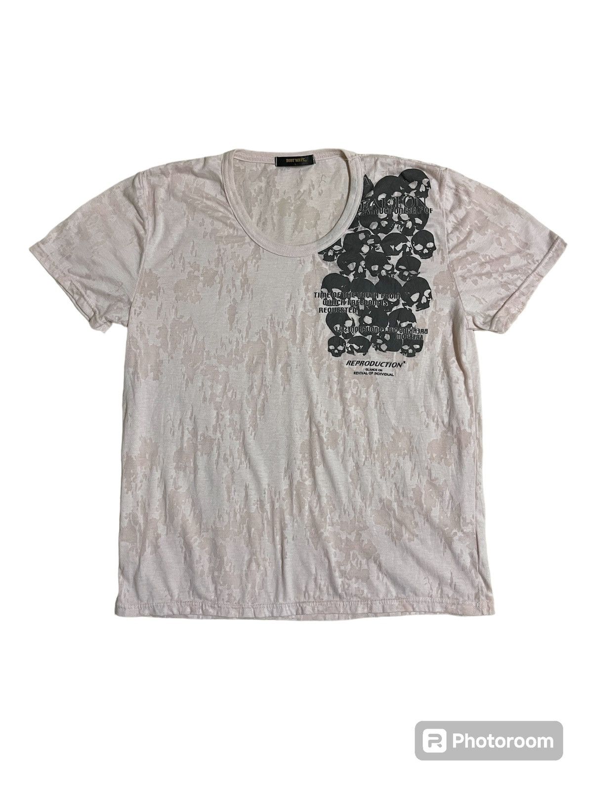 Japanese Brand Body Wave Skull Print T Shirt Size US L / EU 52-54 / 3 - 15 Thumbnail