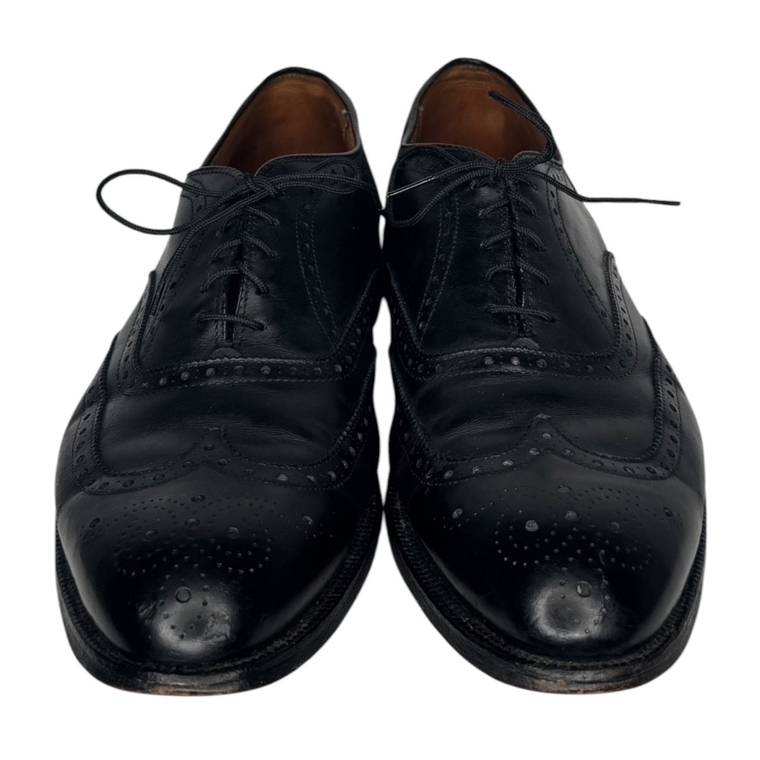 Alden England Black Leather Wingtip Brogue Shoes 12D VTG