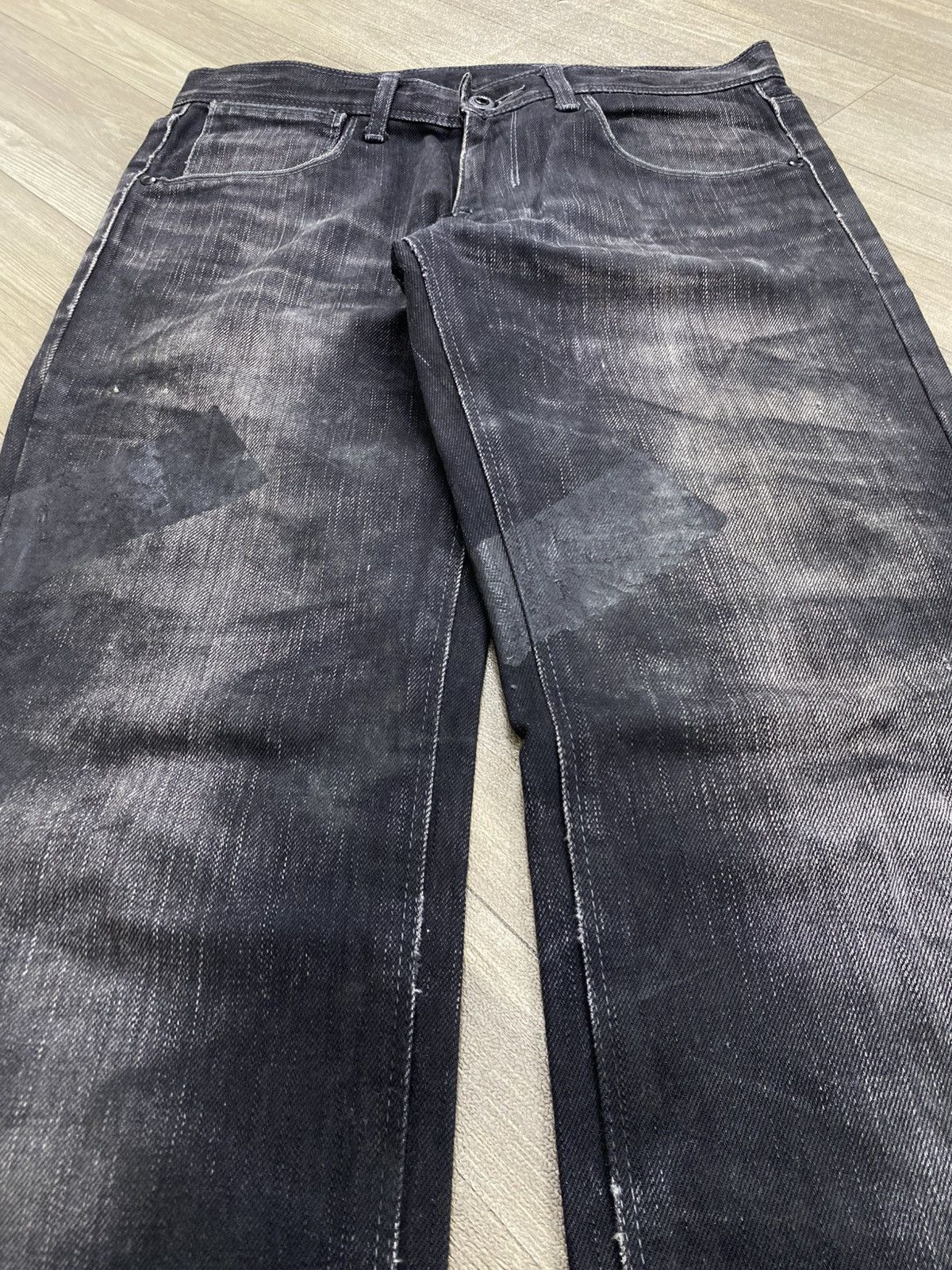 Neil Barrett 2000s Neil Barrett Distressed Faded Black Washed Jeans Size US 33 - 3 Thumbnail