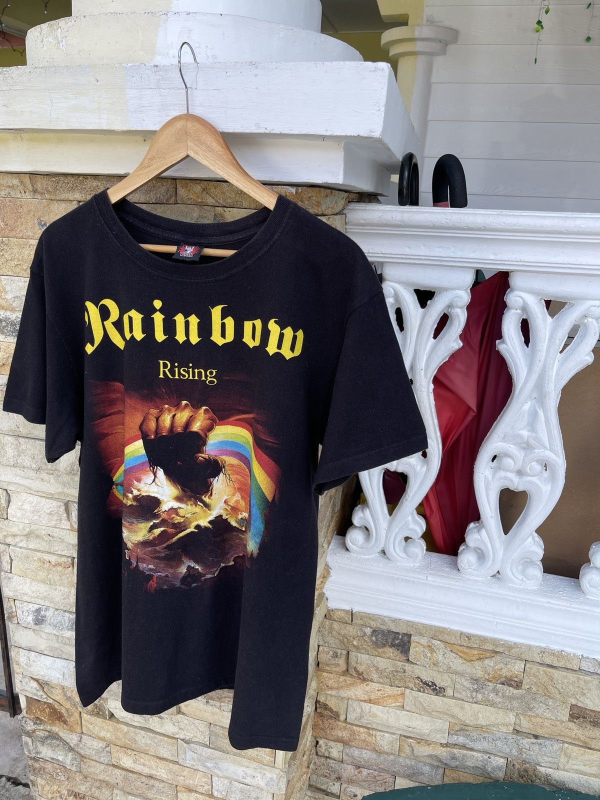 Band Tees Last Drop🔥Rare🔥Vintage RAINBOW RISING Band T Shirt Size US L / EU 52-54 / 3 - 4 Thumbnail