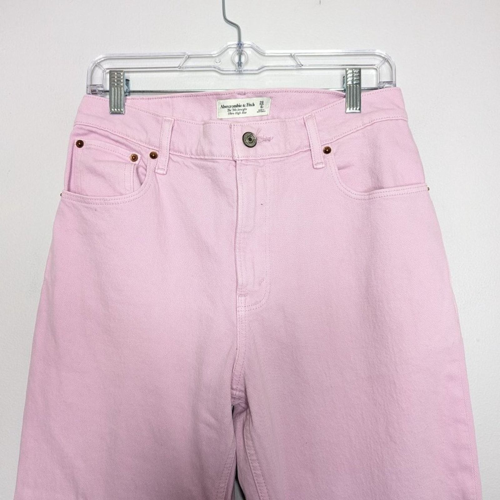 Abercrombie & Fitch Abercrombie & Fitch Orchid Pink Ultra High Rise 90s Straight Size 28" / US 6 / IT 42 - 4 Thumbnail