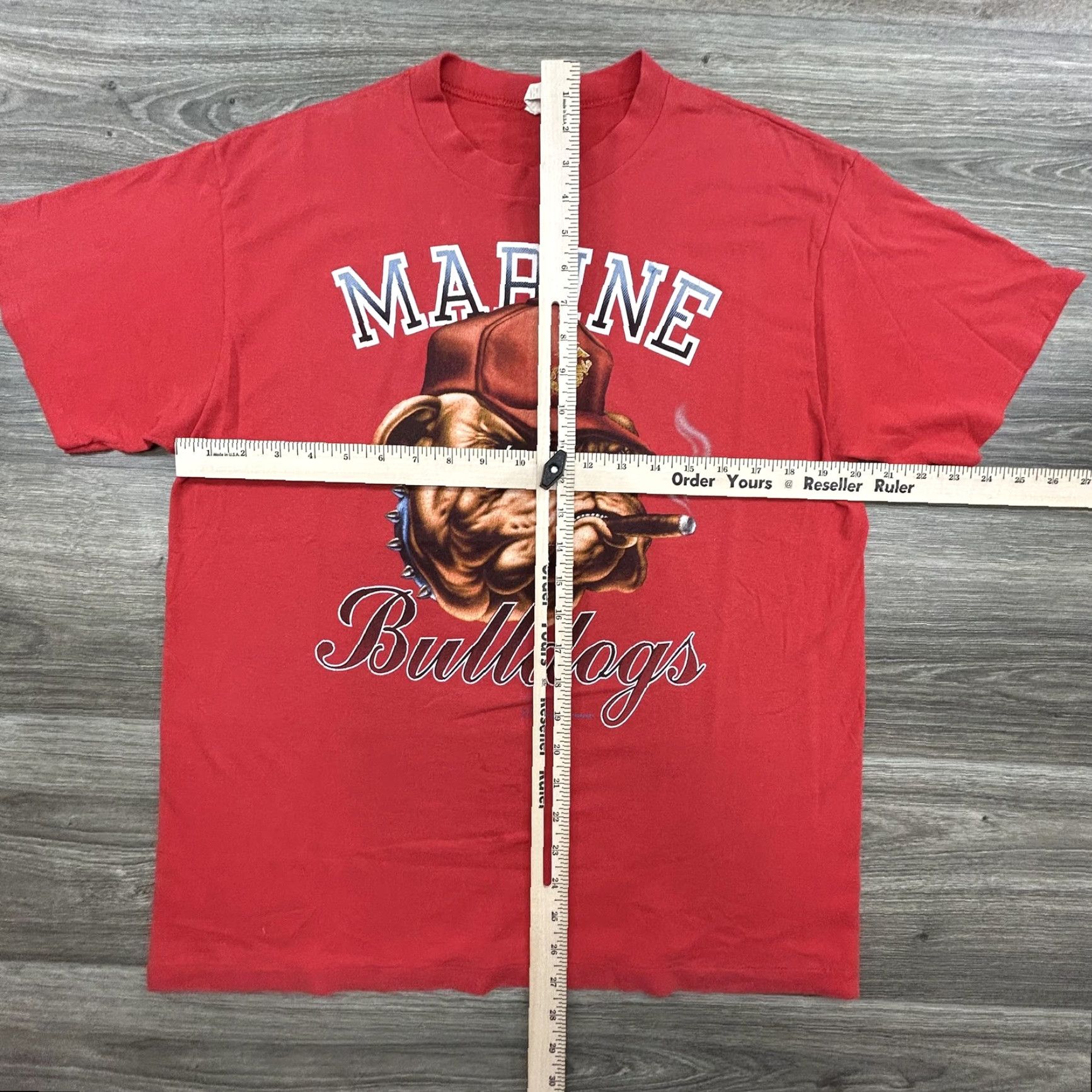 Vintage VINTAGE US Marines Bulldogs Shirt Mens XXL USMC Single Stitch 80s USA Red Crew Neck Graphic Print Size US L / EU 52-54 / 3 - 7 Thumbnail