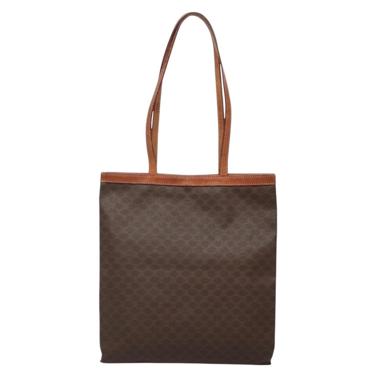 Celine CELINE Macadam Canvas Tote Bag Pvc Brown Gold Size ONE SIZE - 3 Thumbnail