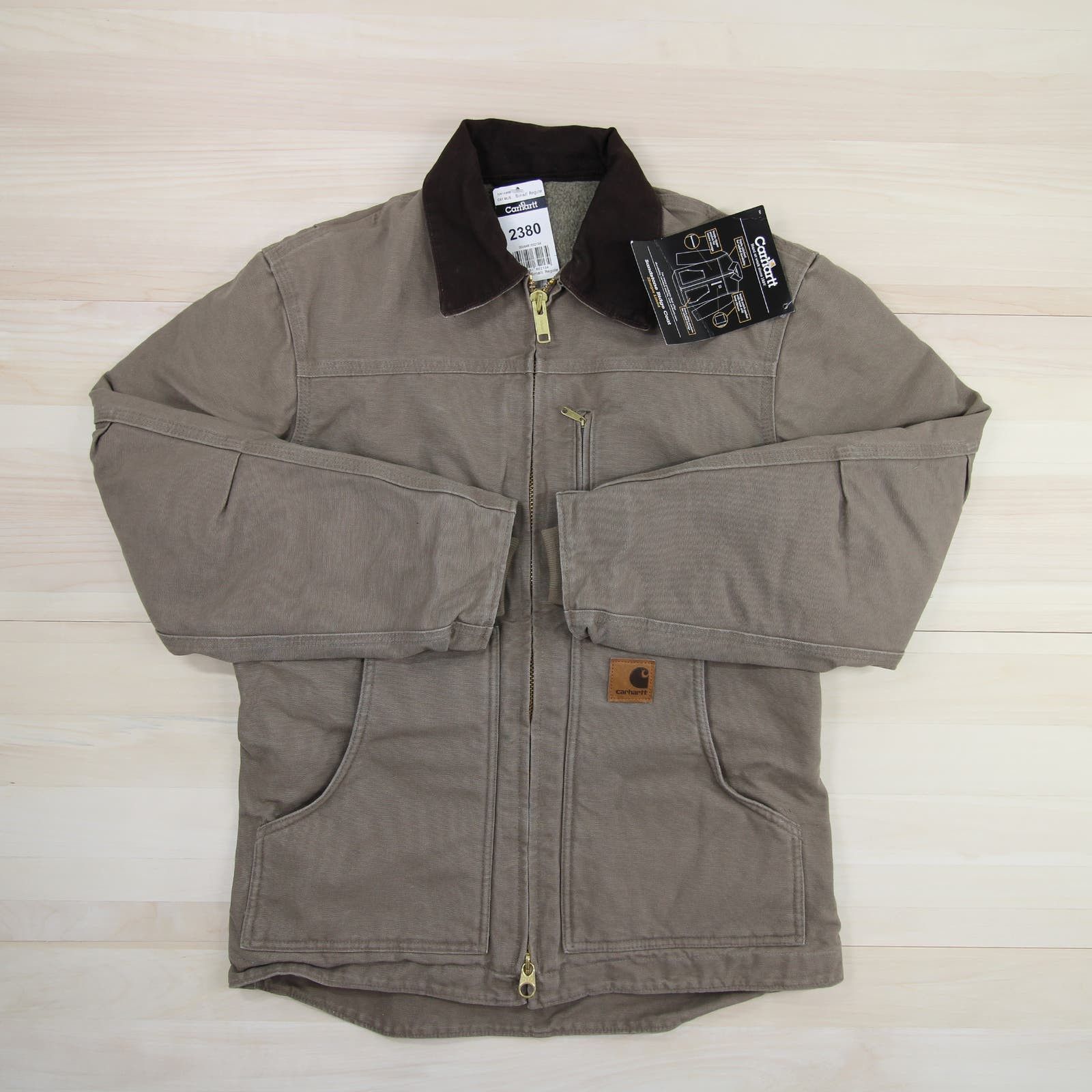 image of Carhartt C61 Mus Sherpa Lined Sandstone Ridge Coat NWT in Tan, Men's (Size Small)