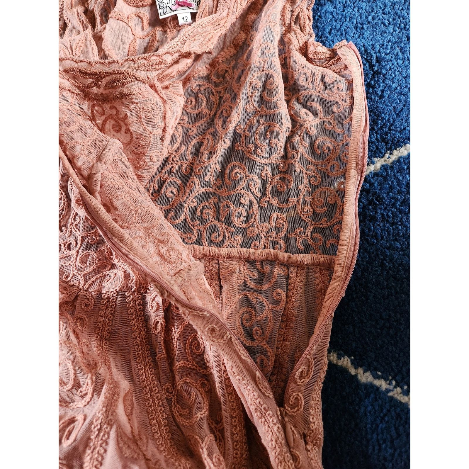 Other Baraschi For Anthropology Semi Sheer Boho Crochet Dress 12 Size XL / US 12-14 / IT 48-50 - 7 Thumbnail