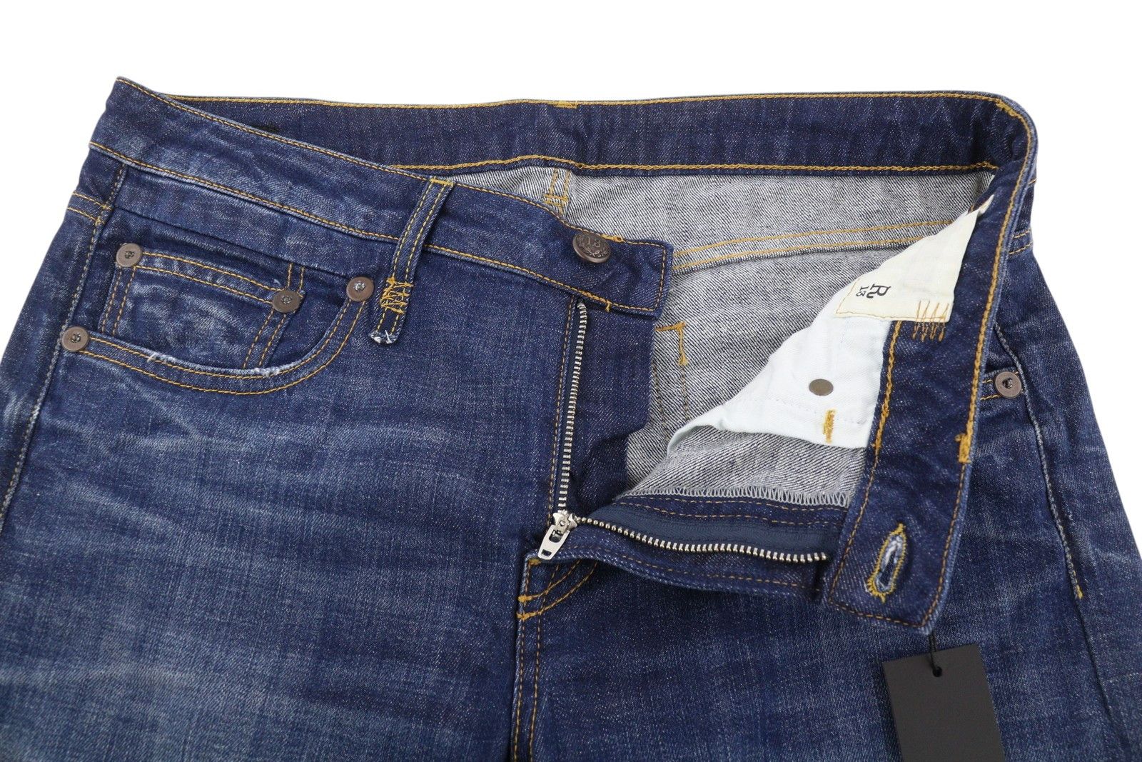 R13 BOY STRAIGHT 31 Howell Indigo Uneven Hem Faded 86353 Size 31" - 4 Thumbnail