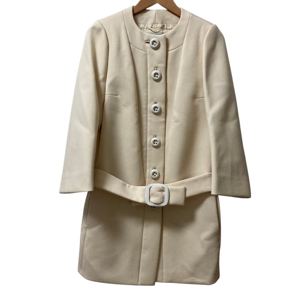 Prada Prada Belted Collarless Coat Textile Outerwear DUTY FREE for USA