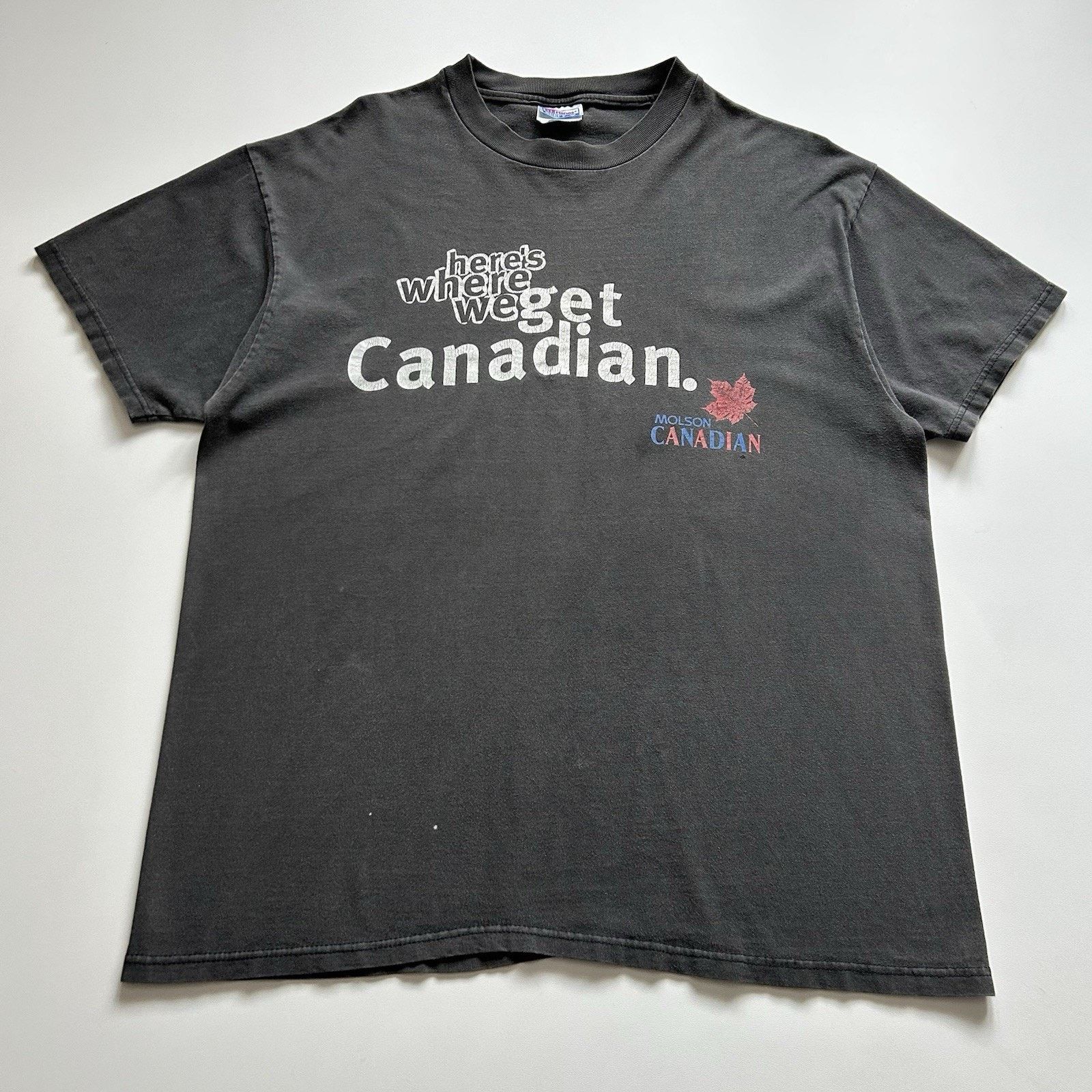 Hanes Vintage Molson Canadian T Shirt XL 90s Hanes Beefy T Faded Size US XL / EU 56 / 4 - 1 Thumbnail