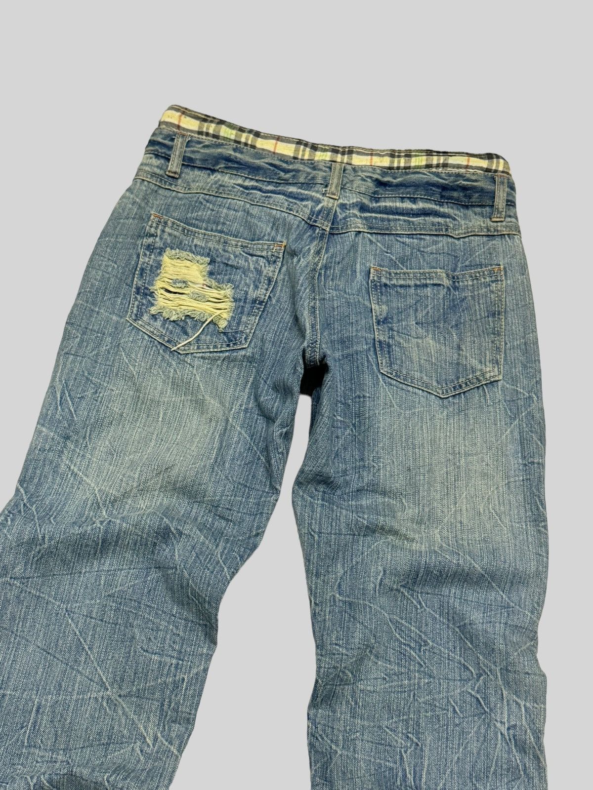 Hysteric Glamour × Japanese Brand Distressed Plaid Distressed Junya Watanabe Denim Jeans Size US 29 - 11 Thumbnail