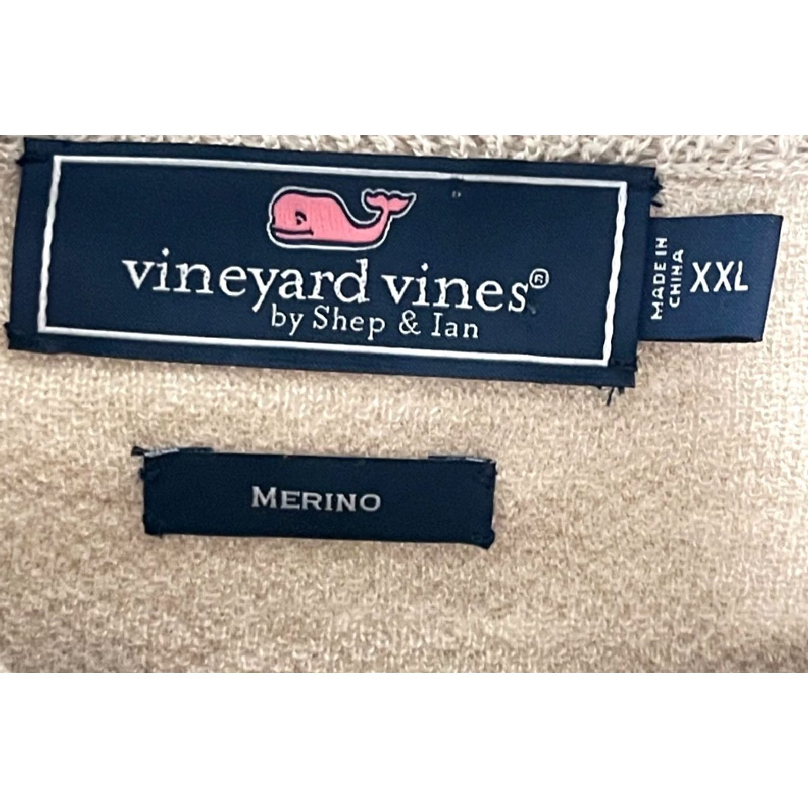 Vineyard Vines Vineyard Vines Wool 1/4 Zip Sweater Mens XXL Beige 100% Merino Pullover - Stylish Size US XXL / EU 58 / 5 - 4 Thumbnail
