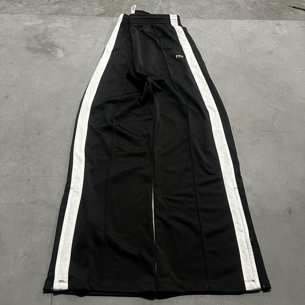 Vintage Vintage Y2K Baggy Pink Victorias Secret Black Track Pants Size US 34 / EU 50 - 2 Thumbnail