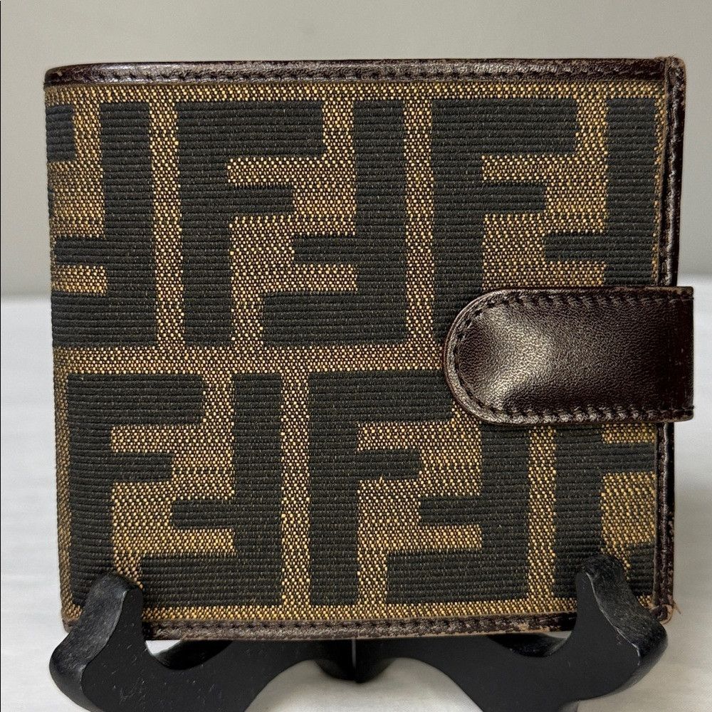 Fendi Fendi Zucca Monogram Bifold Wallet w/ Snap Closure Vintage