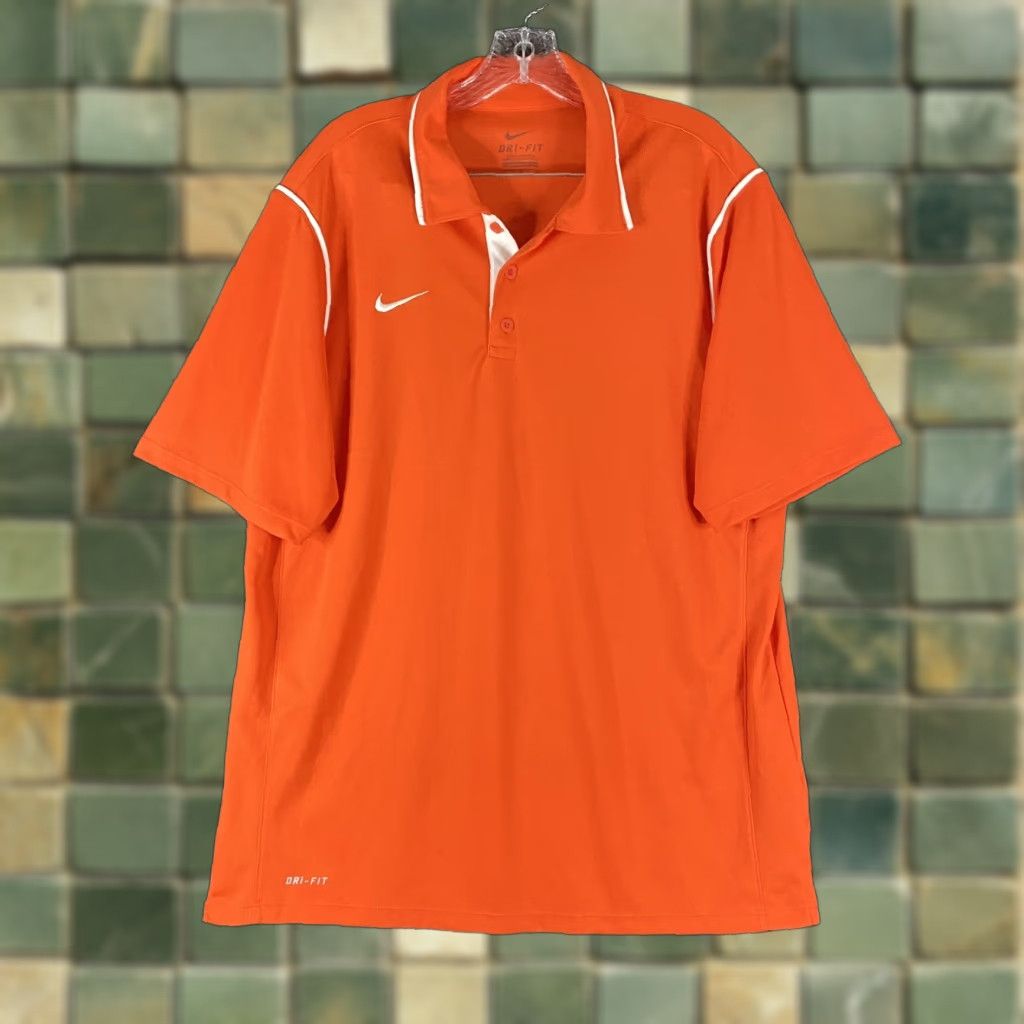 Nike Nike Dri-Fit Orange Polo Shirt Men's L Size US L / EU 52-54 / 3 - 1 Thumbnail