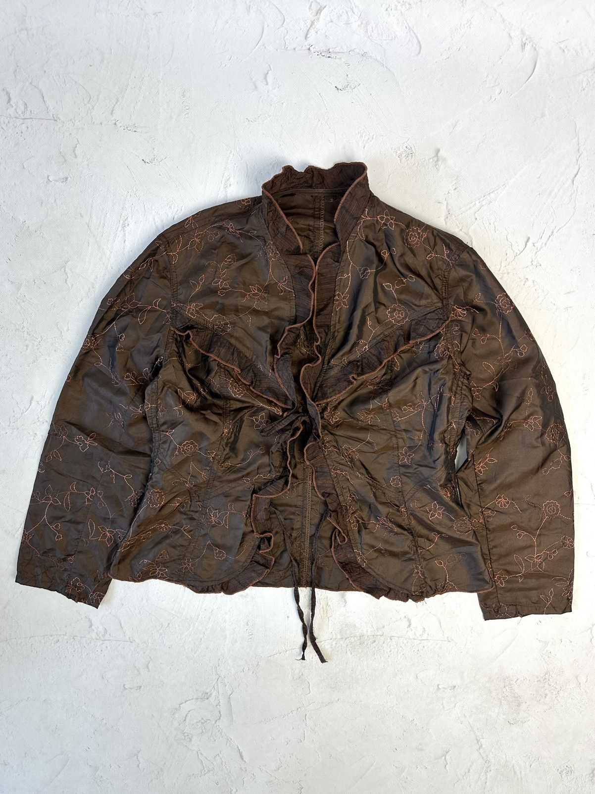Beauty Beast × If Six Was Nine × Vintage Vintage Brown Floral Blouse Size M / US 6-8 / IT 42-44 - 1 Thumbnail