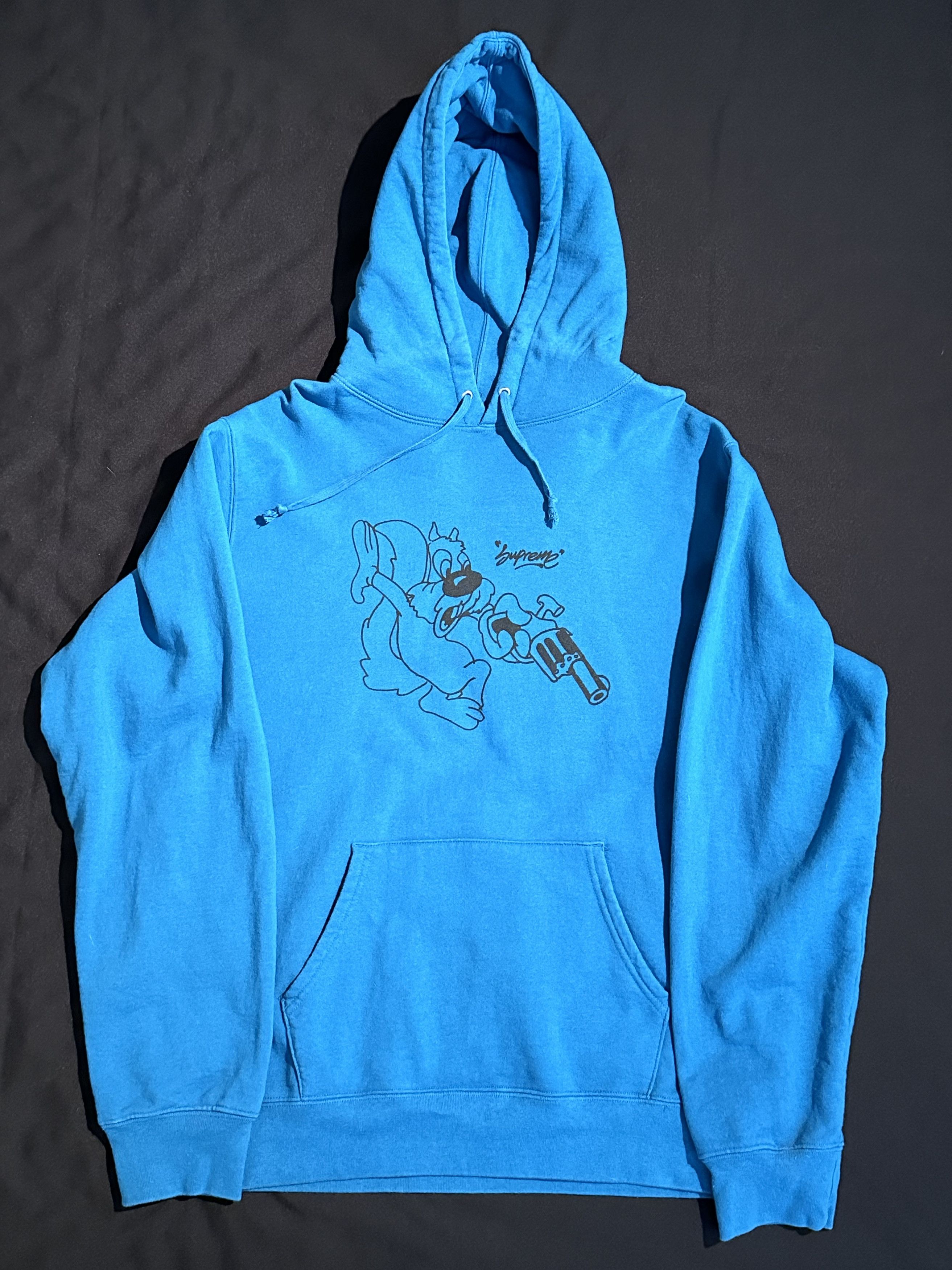 Supreme Supreme SS18 Lee Quinones Screwball Squirrel Hoodie (Blue) Size US XL / EU 56 / 4 - 1 Thumbnail