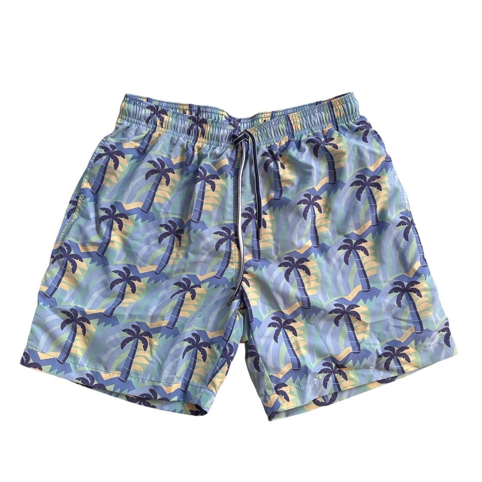 J.McLaughlin J. McLaughlin Blue & Green Swim Trunks Small Lined Tropical Size US 28 / EU 44 - 1 Thumbnail