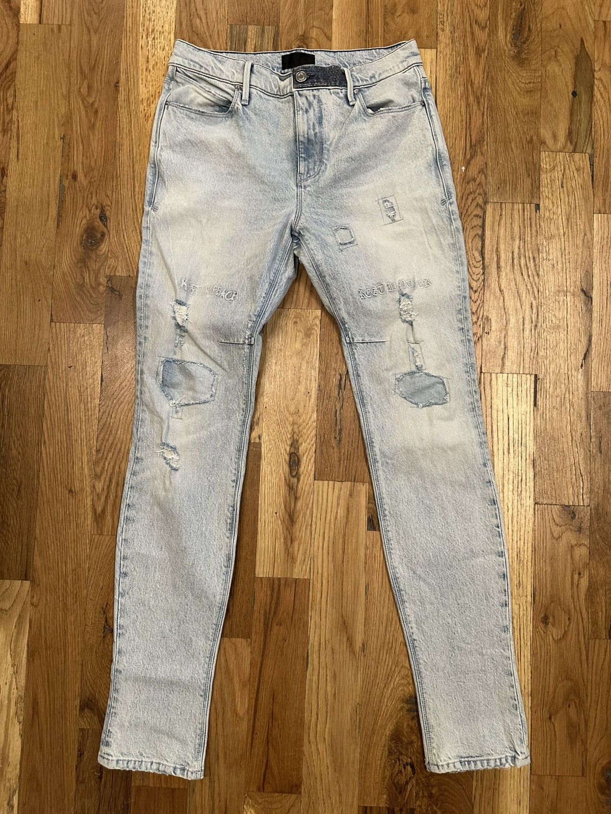 Rta RTA Rest In Peace/Power Light Blue Denim Jeans Size 31 Size US 31 - 1 Thumbnail