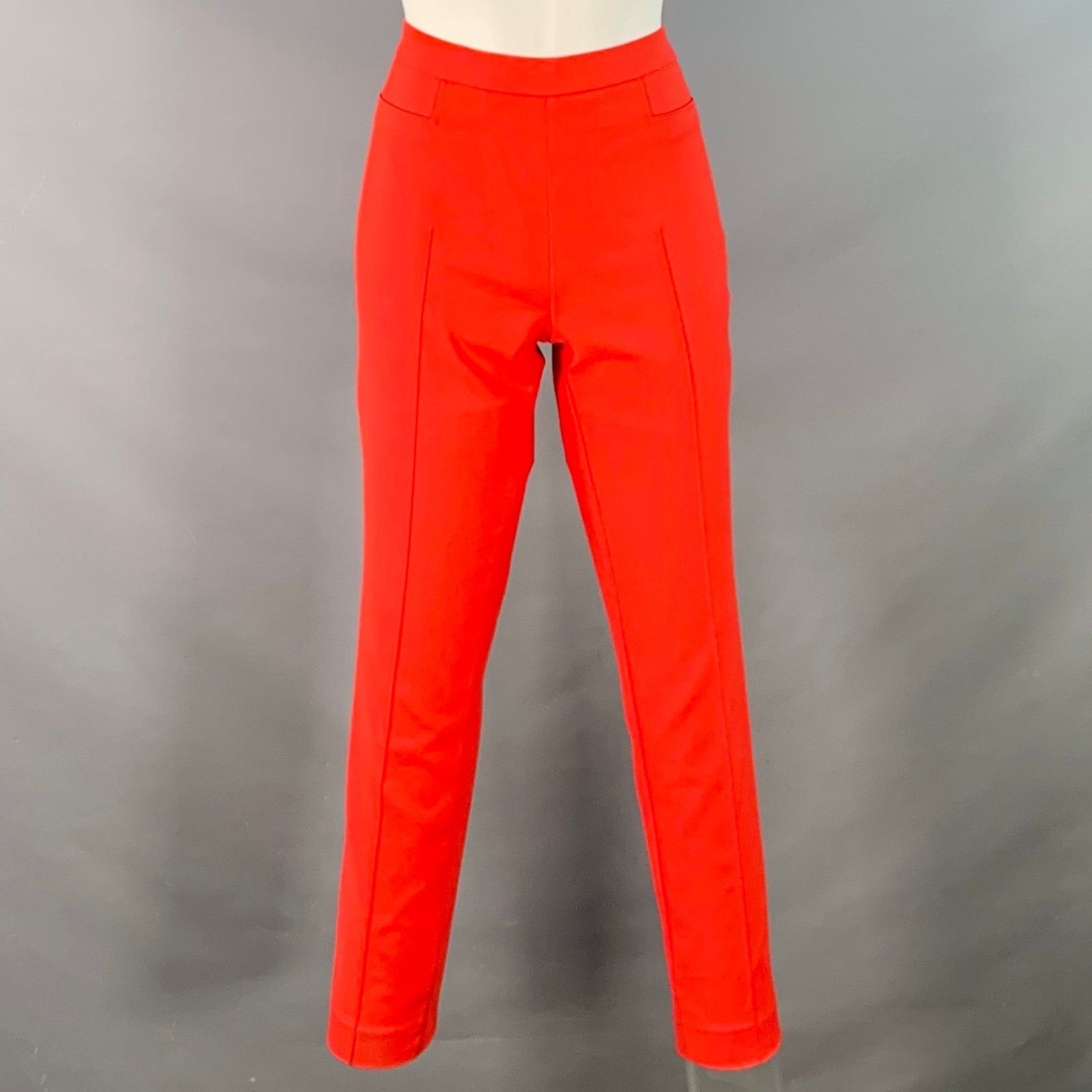 Akris AKRIS Size 4 Red Cotton Blend Side Zipper Casual Pants Size 27" / US 4 / IT 40 - 1 Thumbnail
