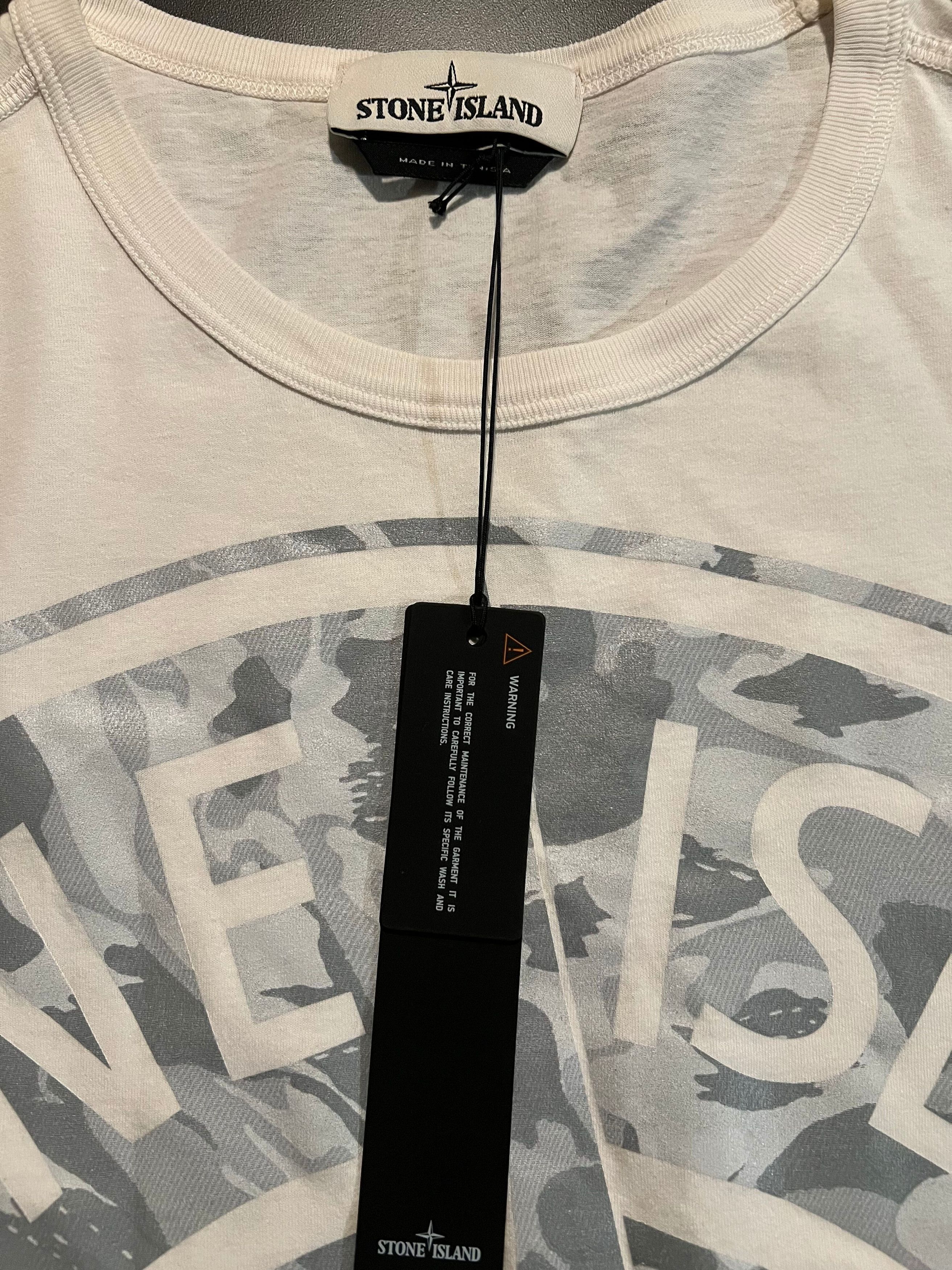 Stone Island Stone Island White Camo Compass T-Shirt XL Size US XL / EU 56 / 4 - 2 Thumbnail