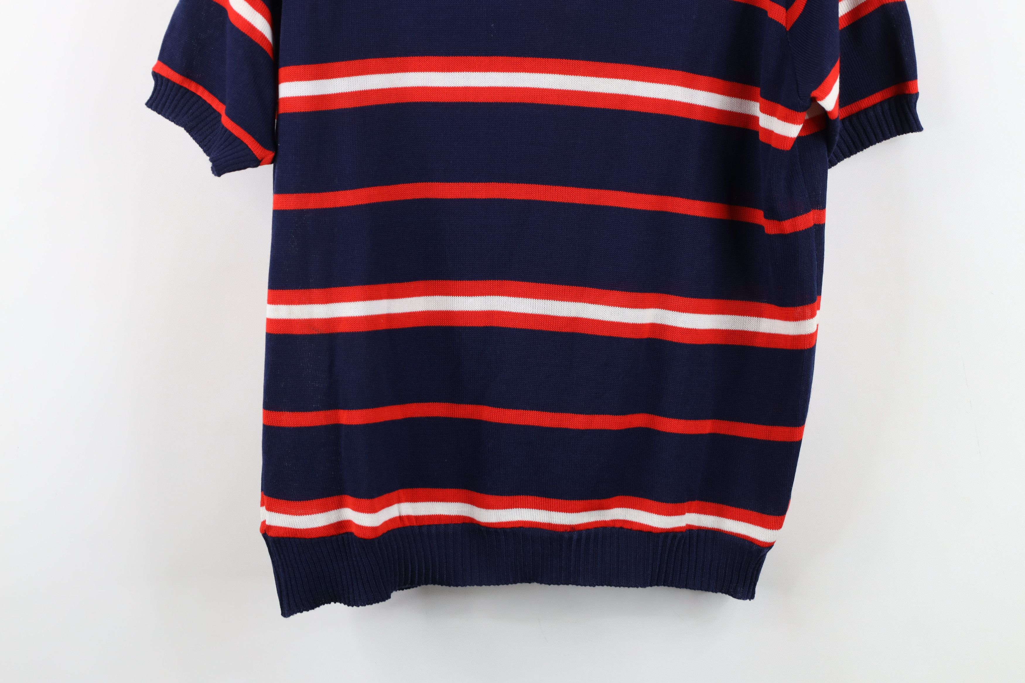 Vintage Vintage 70s Streetwear Sailing Knit Short Sleeve Sweater Size XL / US 12-14 / IT 48-50 - 11 Thumbnail